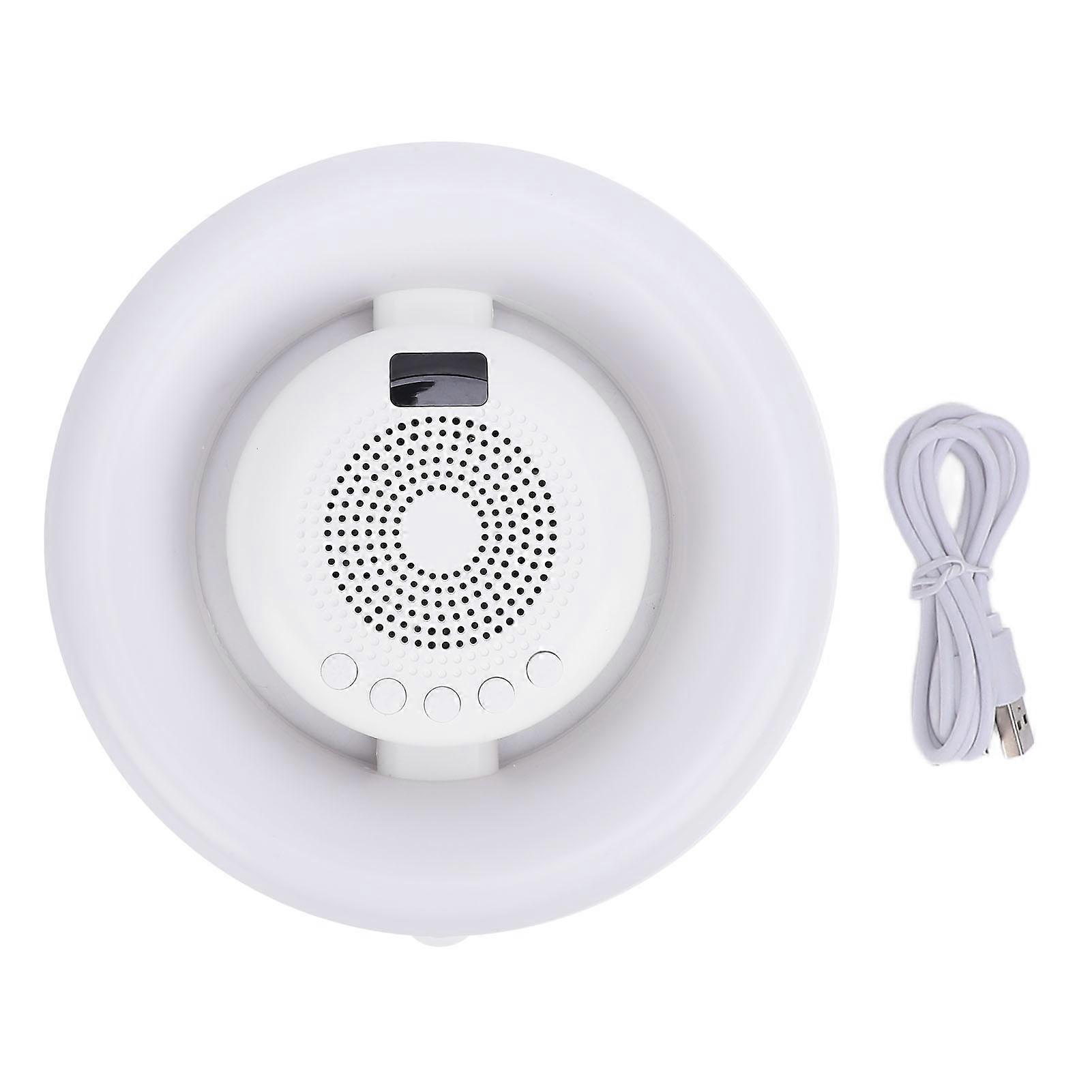 White Bluetooth Floating Pool Speaker with RGB Lights, Temp Display, IP65 Waterproof