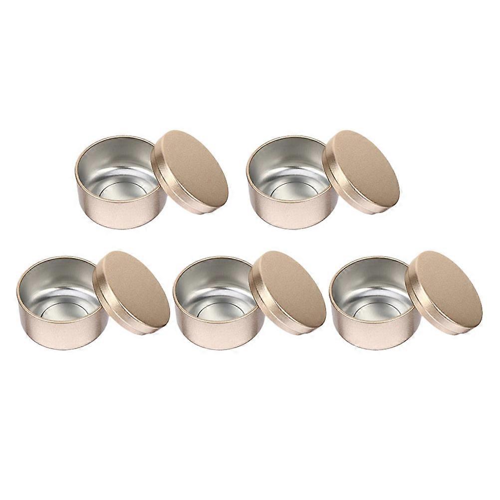 5 sztuk aluminiowych puszek kosmetycznych, okrągłych puszek wielokrotnego napełniania do makijażu, przechowywania świec, małych pojemników rzemieślniczych, przenośnych