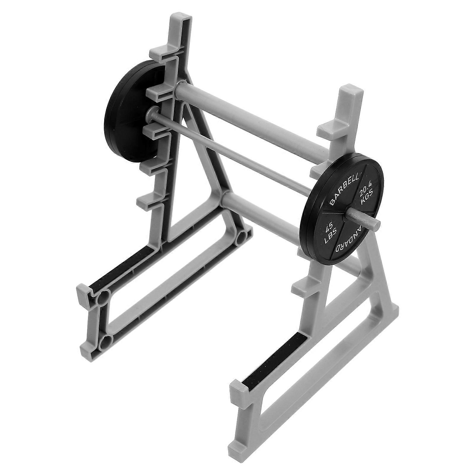 Barbell Rack Pen Holder for Pencil Storage 1Set Silver Plastic Desk Organizer