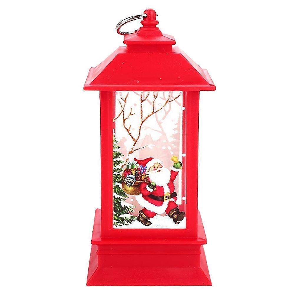 Electric Lantern Christmas Decorative Lamp Red Frame Santa Claus PVC Material For Events Parties Wedding 1Pcs