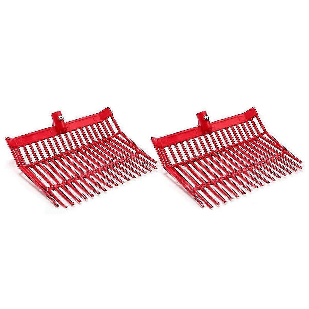 Pitchfork Head, Horse Manure Rake, for Picking Up Manure,Red,2Pcs