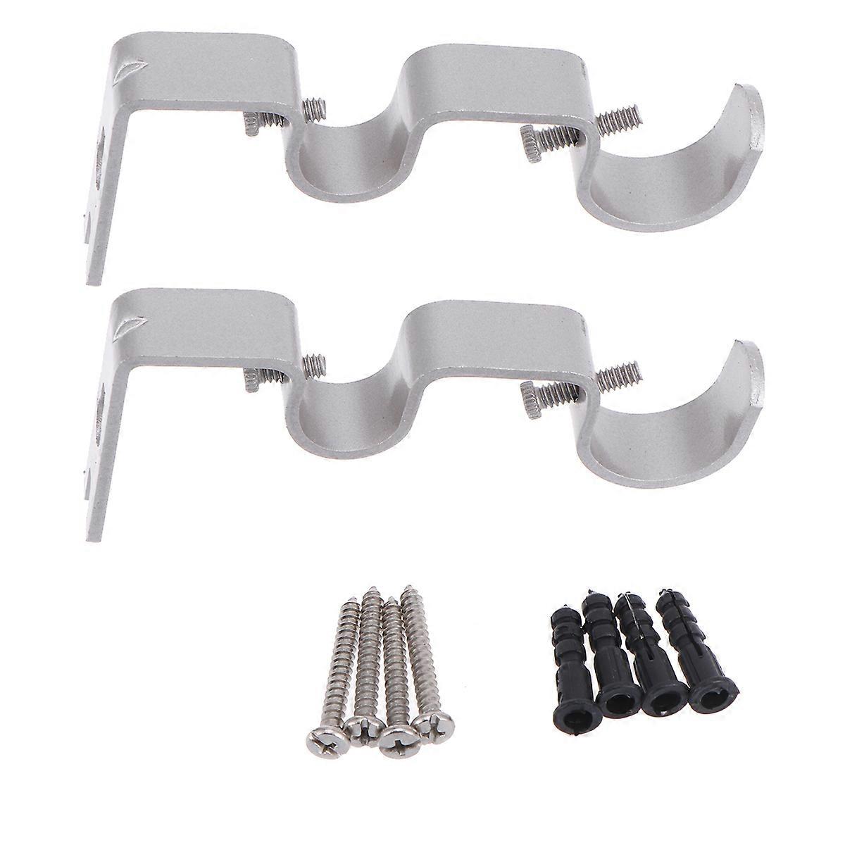 Curtain Pole Bracket Iron Easy Installation Modern Decorators 2Set