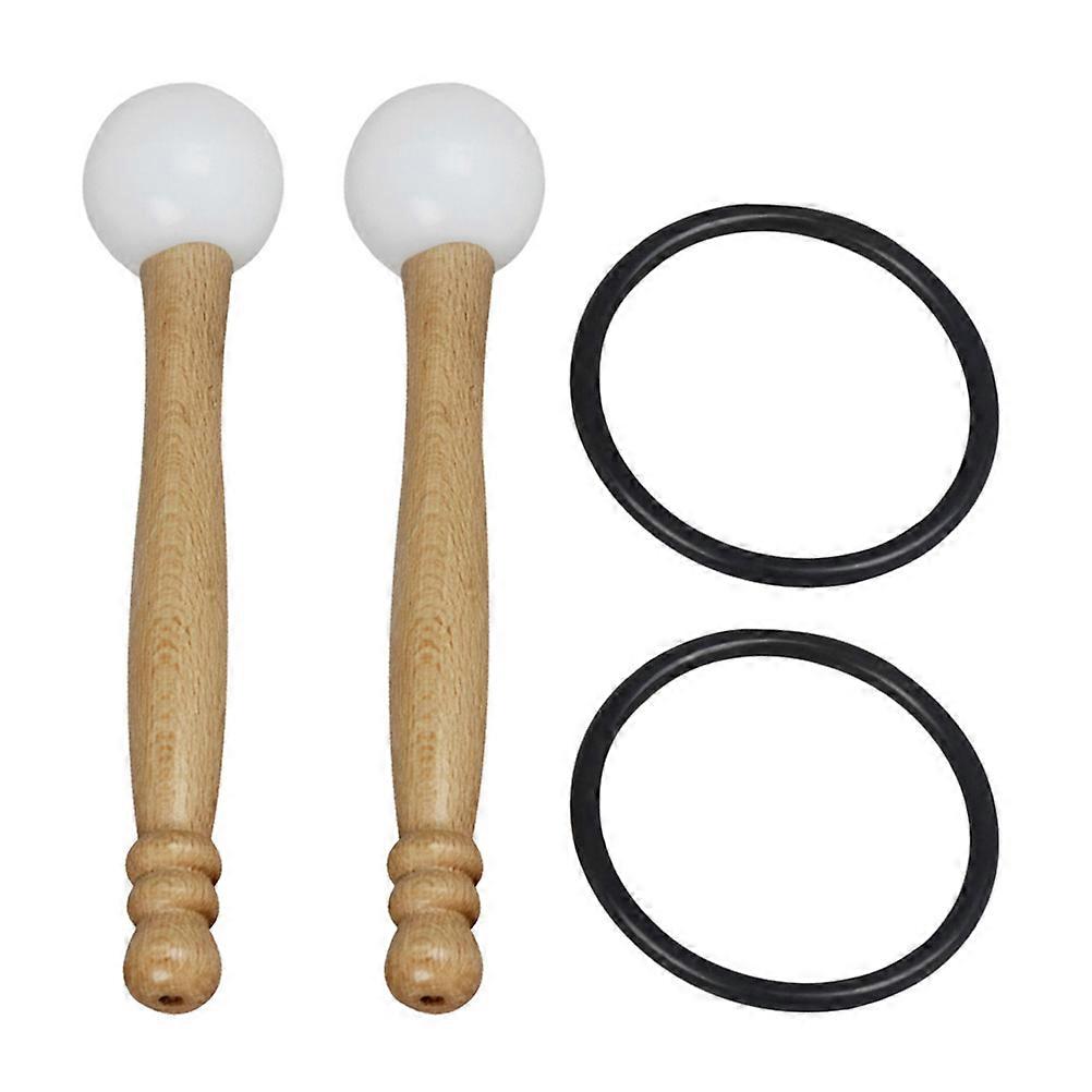Singing Bowl Mallets Sound Bowl Mallet Working Mallet For Drum Rubber Mallets Instrument 22x4.5x4.5cm 2 Sets