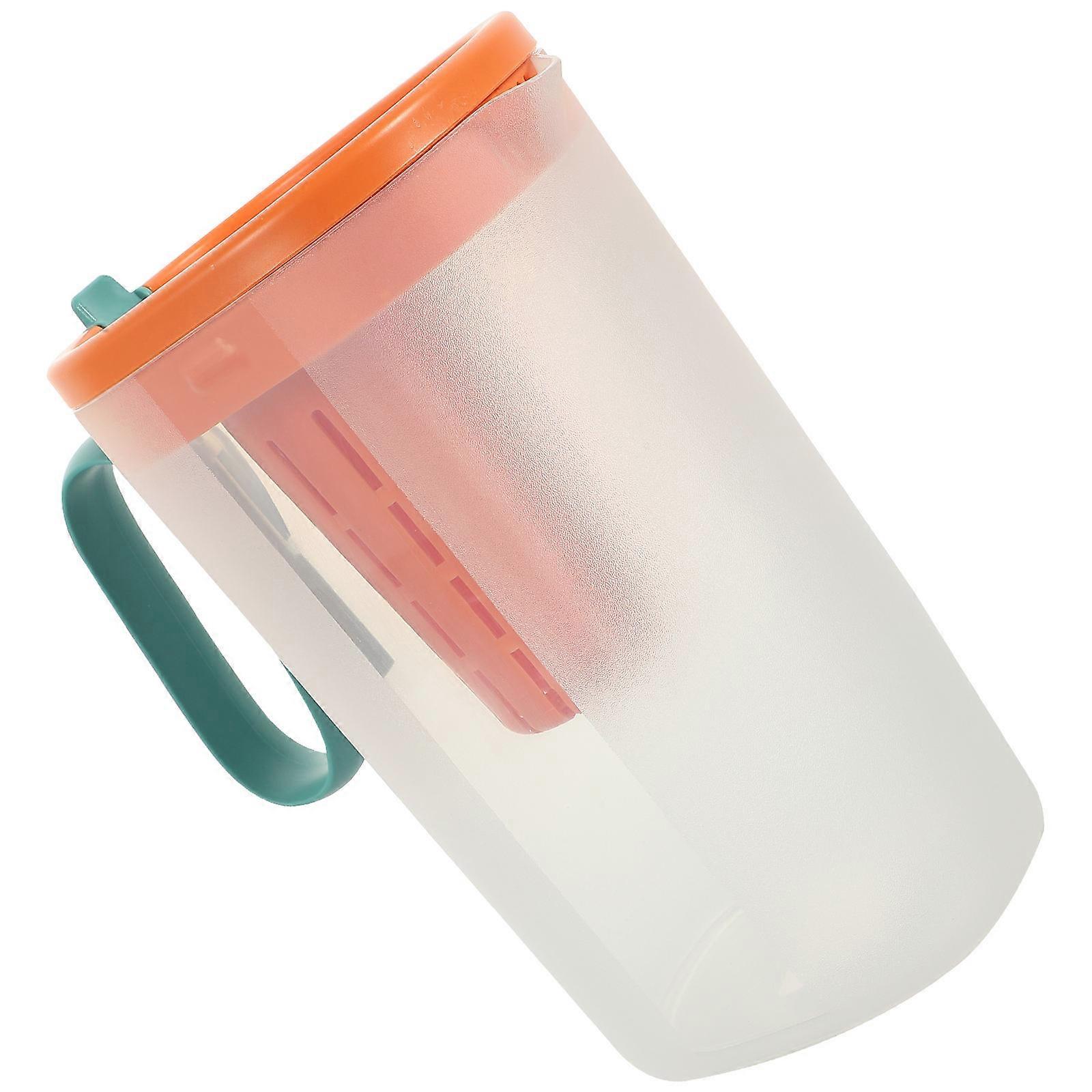Orange Water Pitcher with Lid for Home Use Made of PP Material Suitable for Juice Tea and More