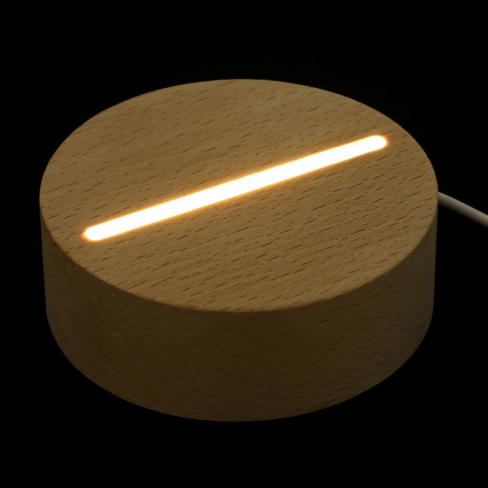 White Night Lamp Stand with USB Light Base for Bedroom Decor Small Round Shape Synthetic Material