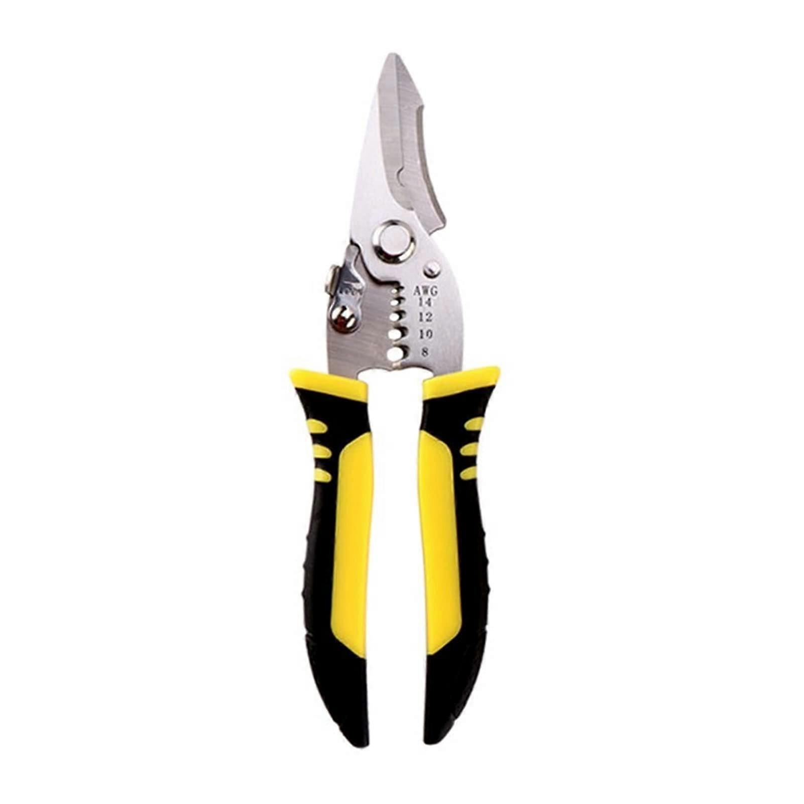 Multifunctional Wire Cutter Wire Stripper Pliers Cable Cutter Crimping Stripper Hand Tool (Color: SP02)