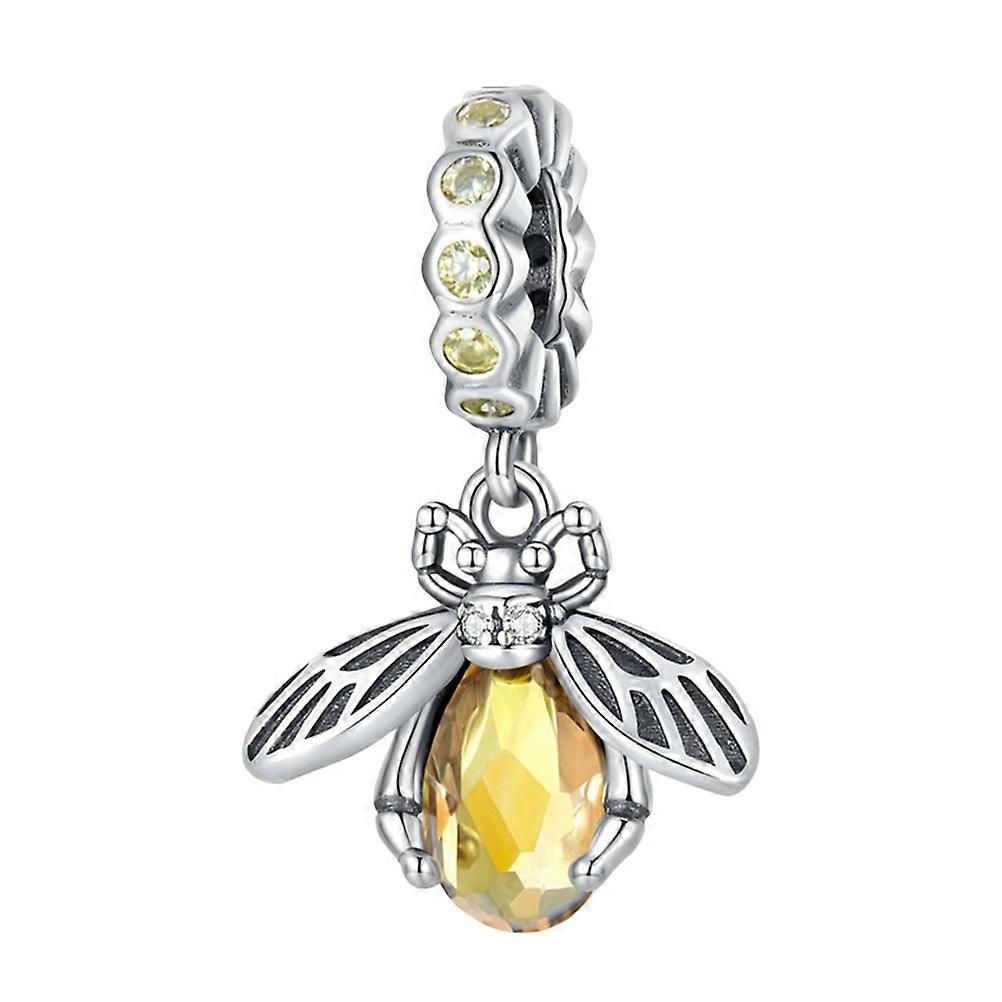 Tiny Bee Charms Bee Jewellery For Gift Giving Multi Color 0.8×0.5×0.4in S925 Silver 1Set