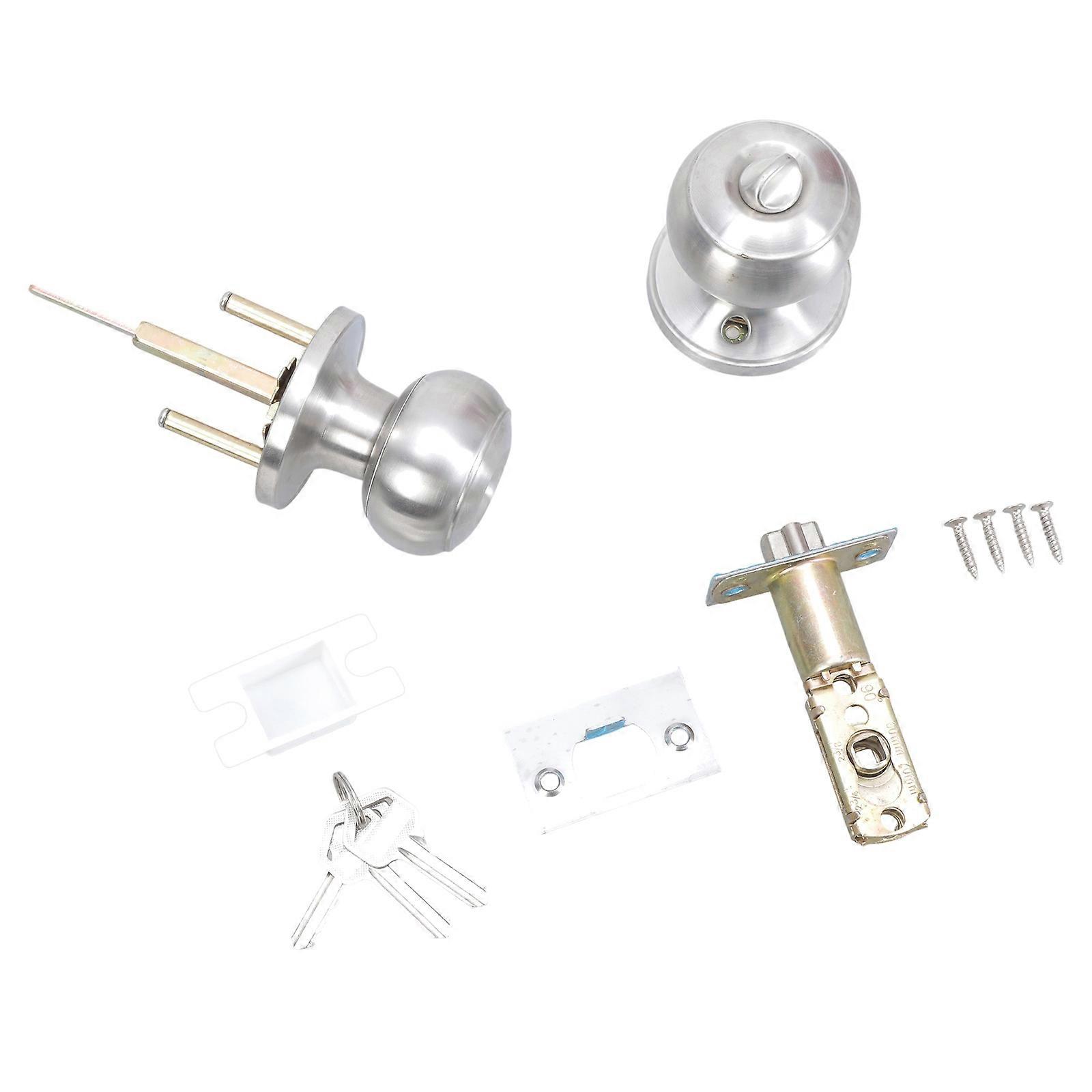 Modern Coastal Styles Door Knobs Square Rosettes Privacy Function Convenient for Interior Door Daily Casual Use Silver