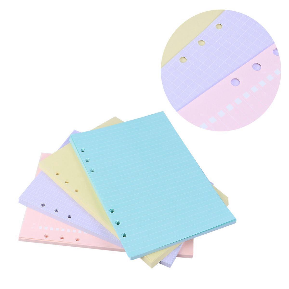 Colorful Tab Dividers for Writing with Smooth Lined Pages Paper A5 Size Six Holes