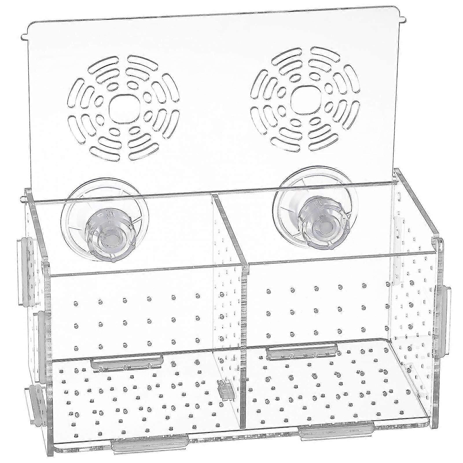 Transparent Acrylic Fish Tank Breeding Isolation Box for Hatchery and Juvenile Protection 9.84x5.9x3.94 inches