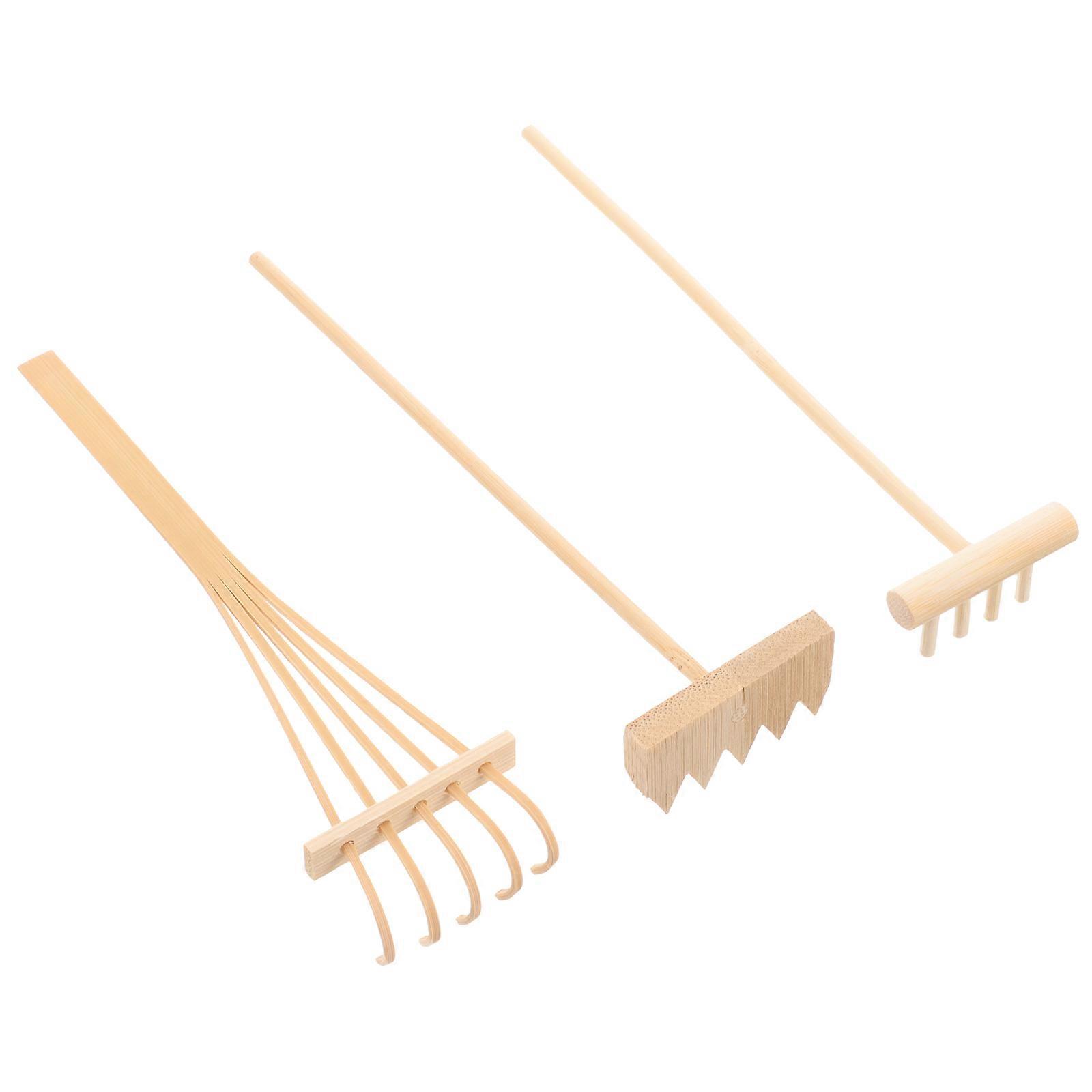 Zen Rake For Sand Mini Bamboo Tool Home Office Meditation Aid 3Pcs