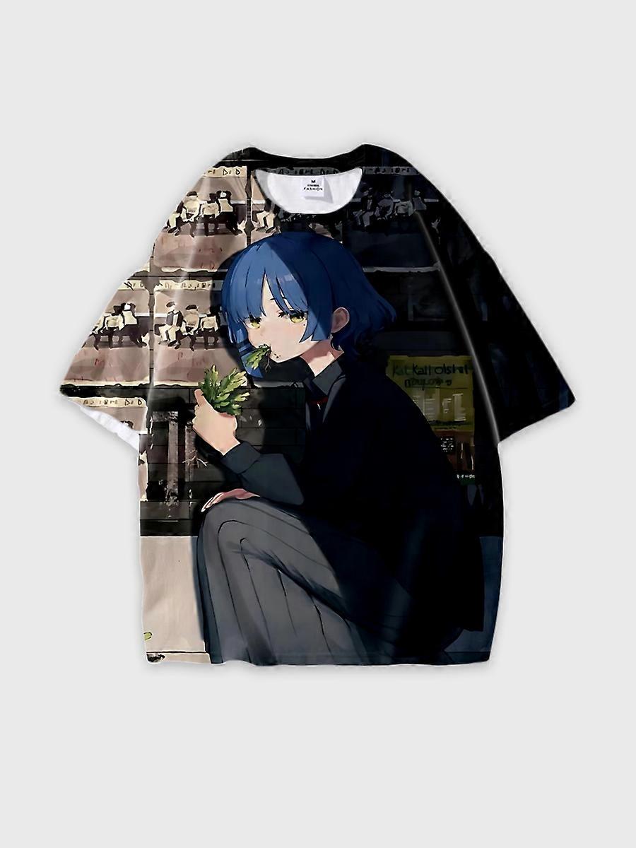 T-shirt round neck Role Pattern loose short sleeve D468