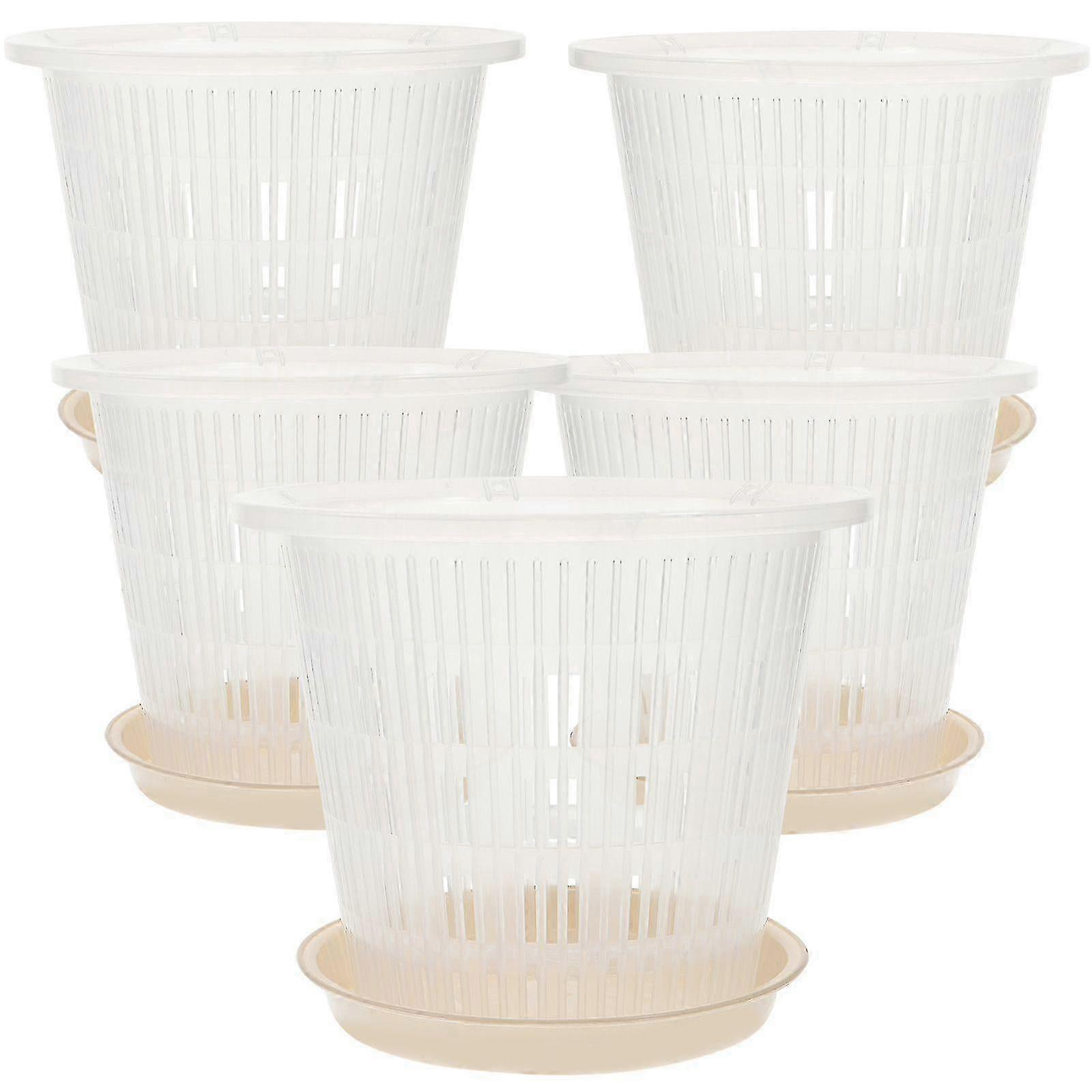 5 van stijlvolle plastic bloempottensets