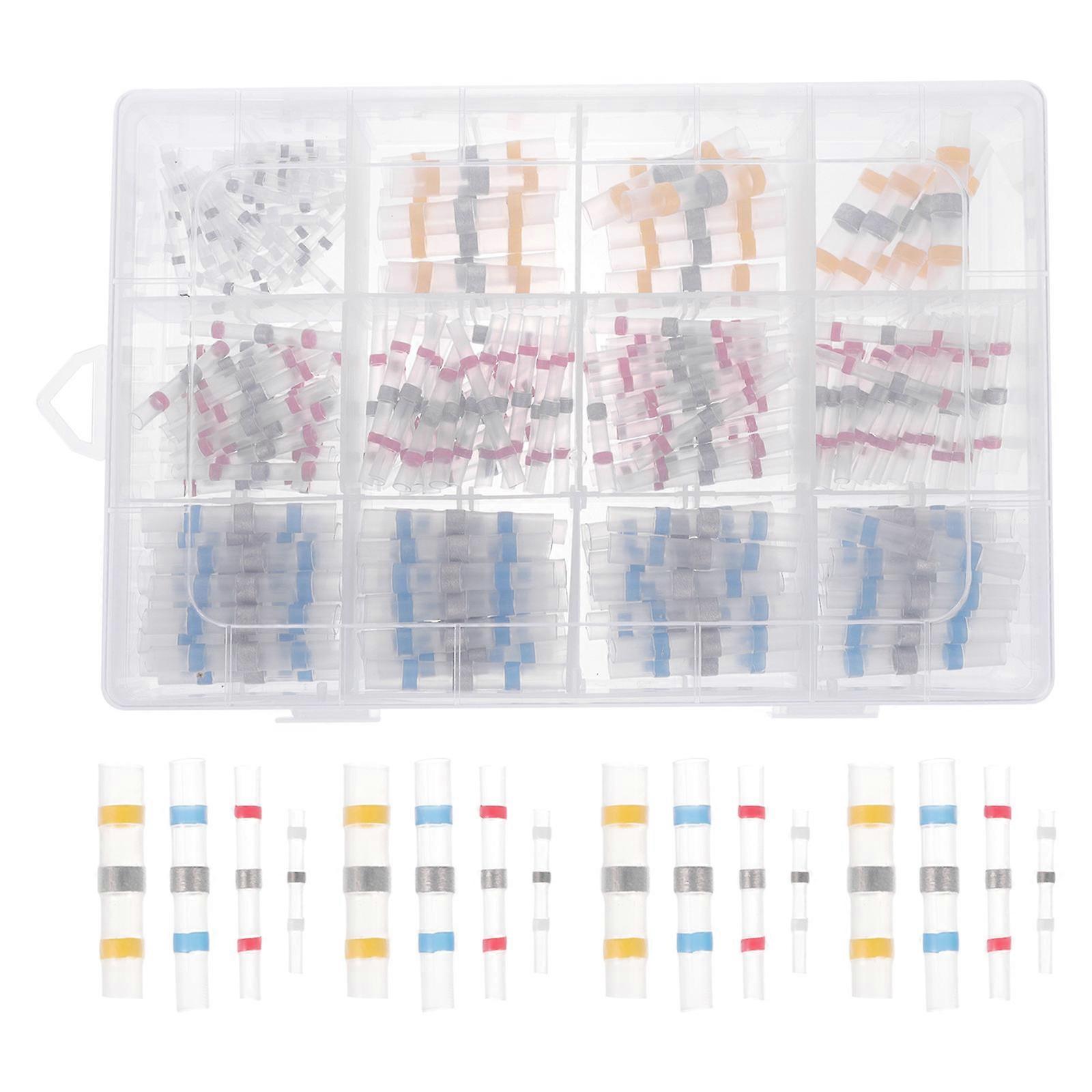 Heat Shrink Wire Connectors 250Pcs Waterproof Solder And Seal Butt Connectors For Car Insulation Outdoor Applications Assorted Color