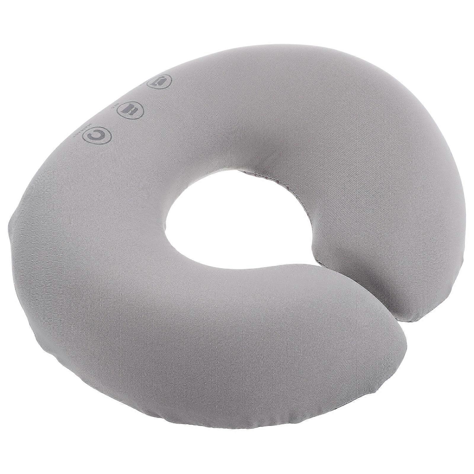 Ergonomic U Shaped Face Down Massage Pillow for Beauty Spas with Light Grey Cloth and Sponge Providing Comfortable Support