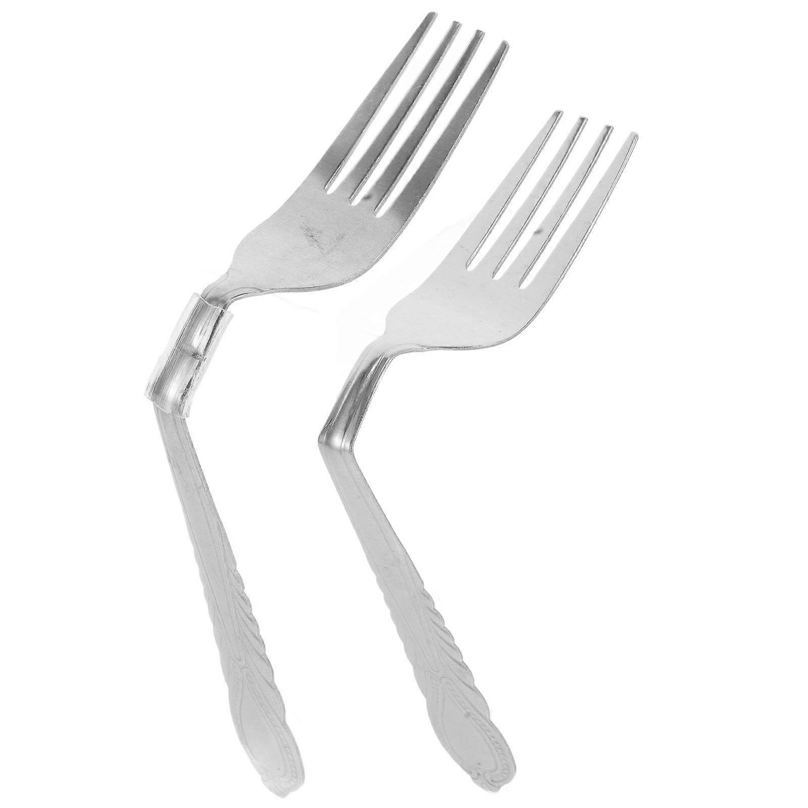2pcs Bend Fork Bending Magician Tricks Street Close Up Gimmicks Magician Props Bend Fork Bending Fork Tricks Props Stage Mind Bend Fork Props Toy