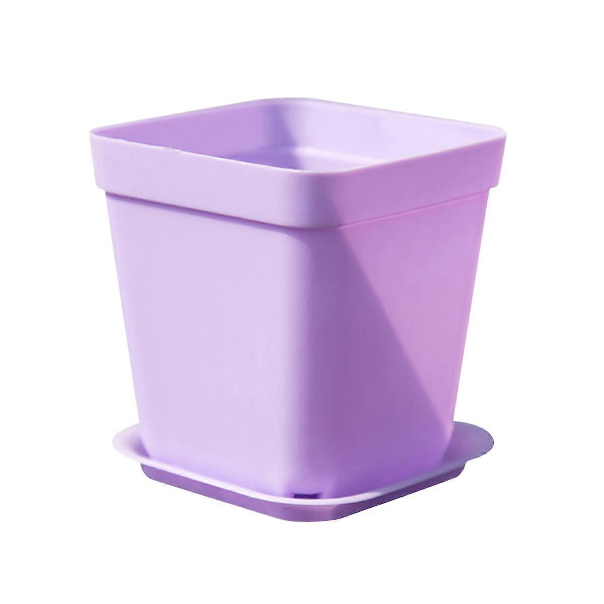 Durable Plastic Flower Pots with Drainage Holes for Plants in Assorted Colors 12 Pcs Square Basin