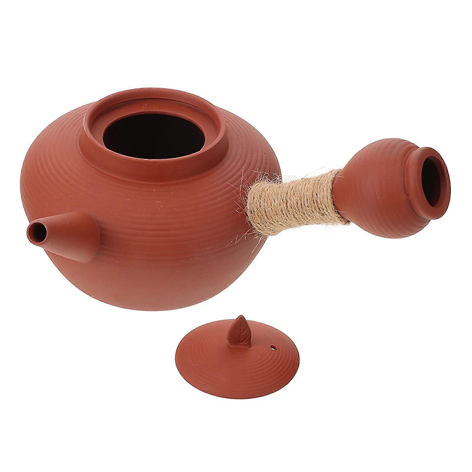 Chinese Teaware Porcelain Teapot Household Users Dark Red 650ml Soup Cooking 1Pcs