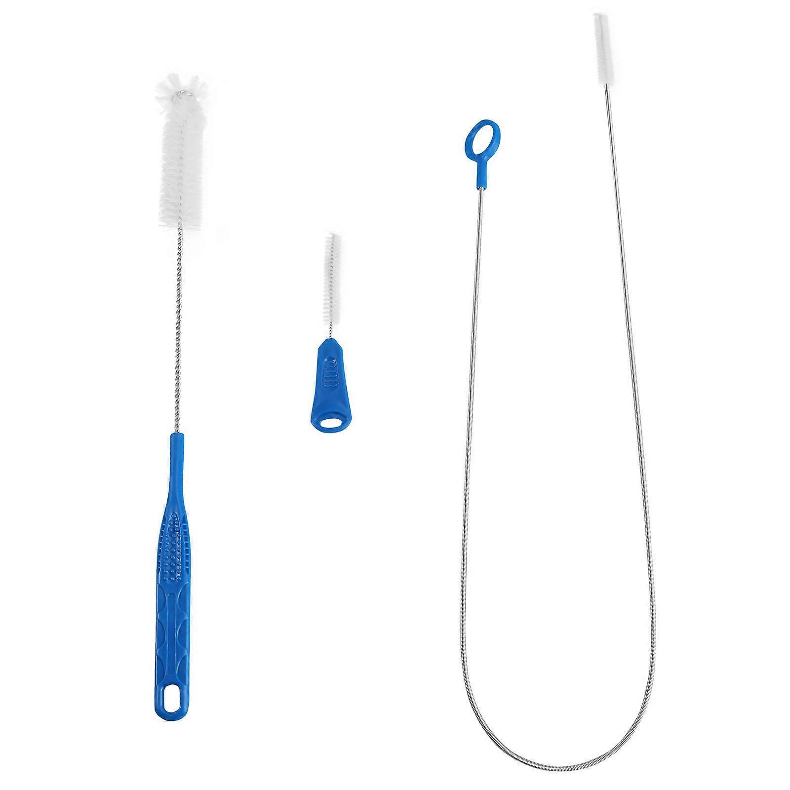 Brush for Bottle Cleaning with Sturdy Nylon and Stainless Steel Design White 3PCS
