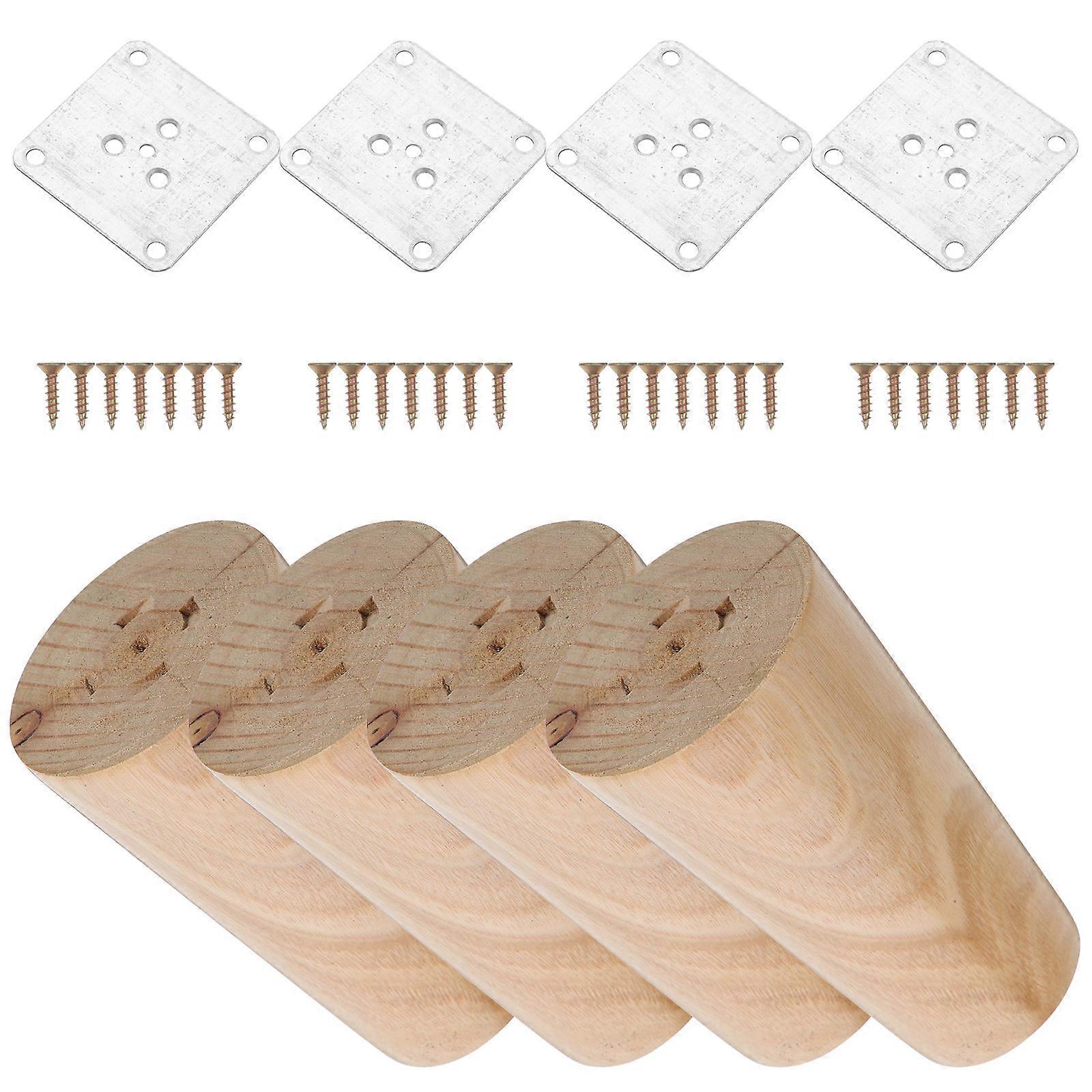 Wooden Cabinet Legs Straight Design For Home Improvement And Furniture Upgrade Assorted Color 4Pcs