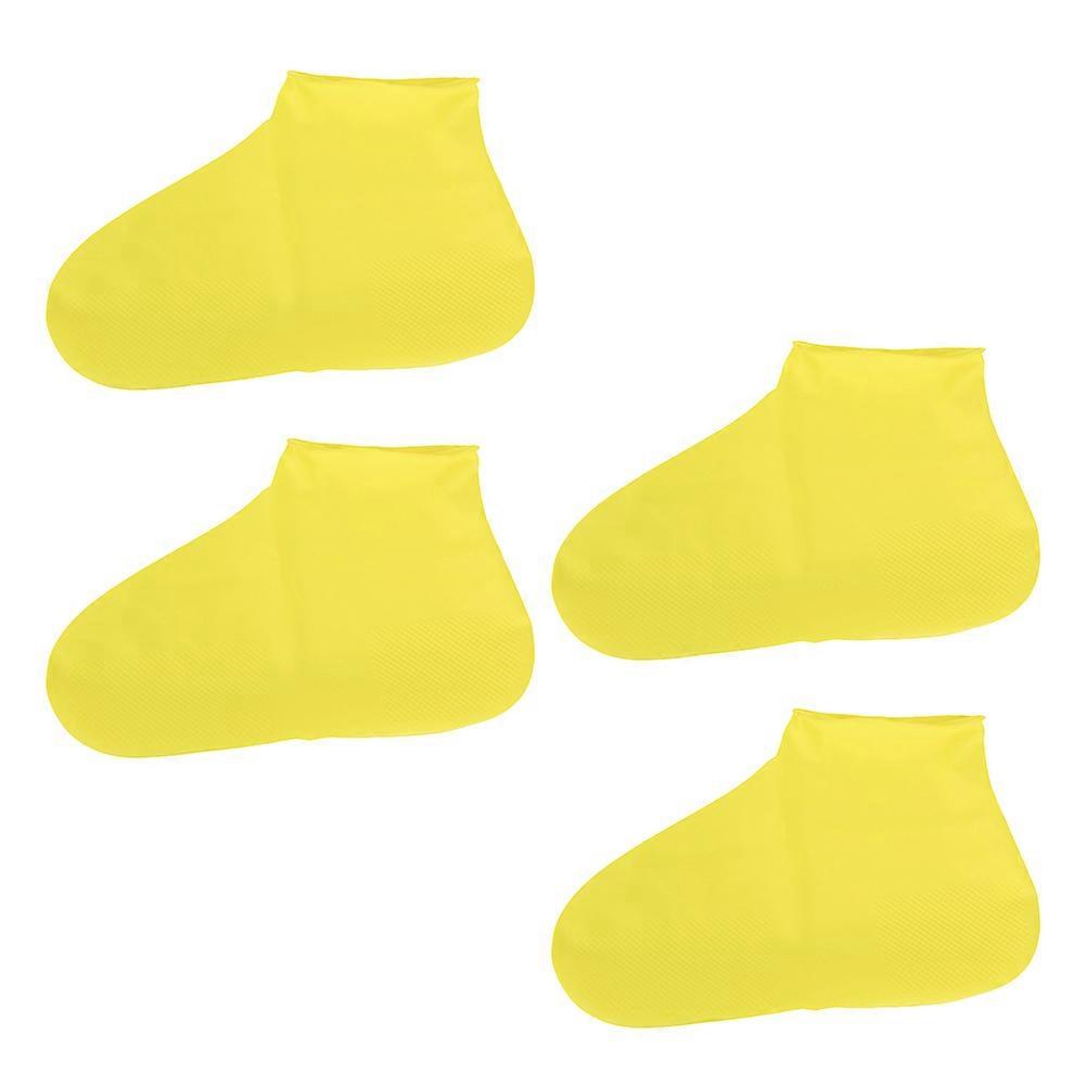 Yellow Latex Rain Shoe Covers with Excellent Waterproof Function for Protection Reusable and Easy to Clean