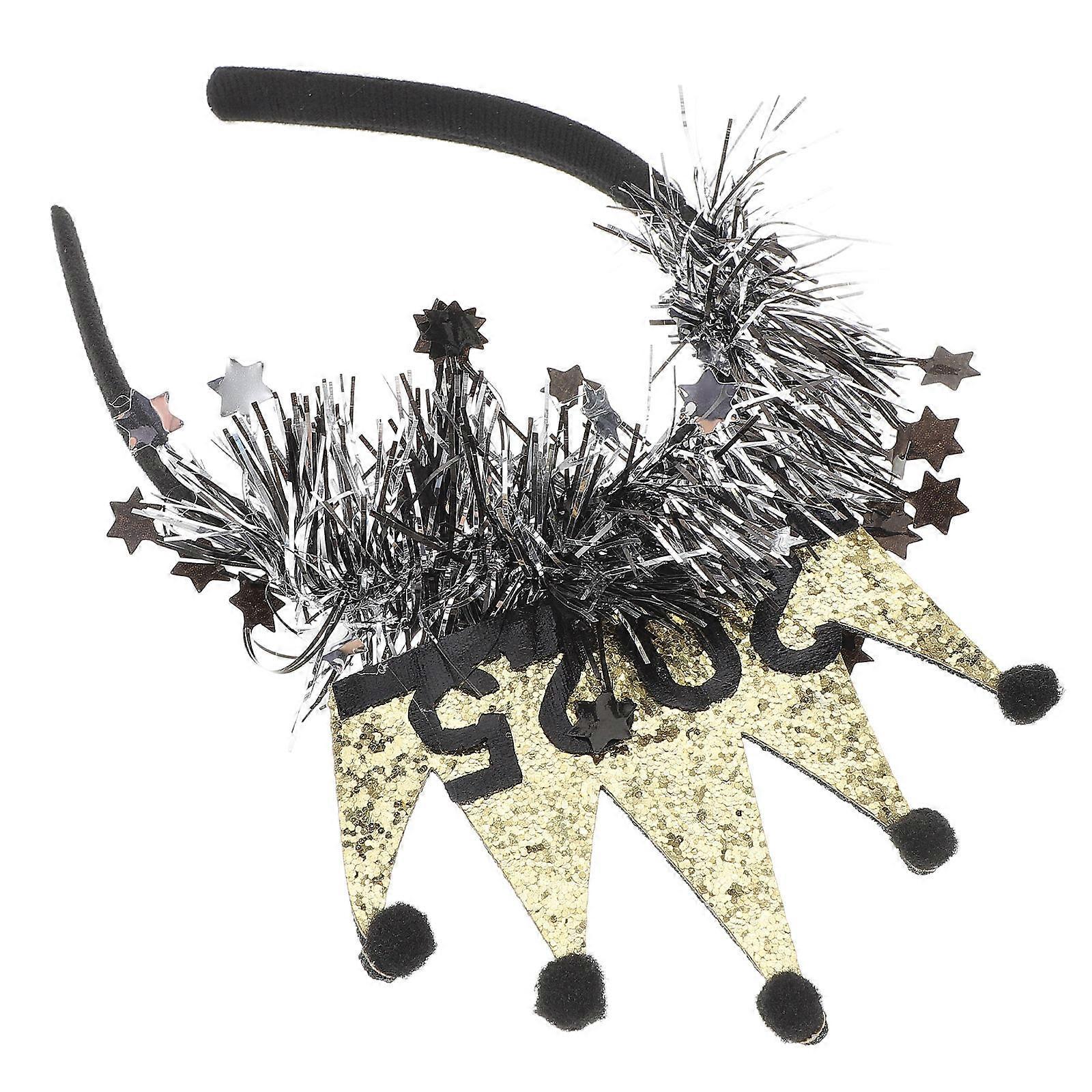 Happy New Year 2025 Headband Party Favor for Nye Countdown Celebration Multi Color Non Woven Fabric