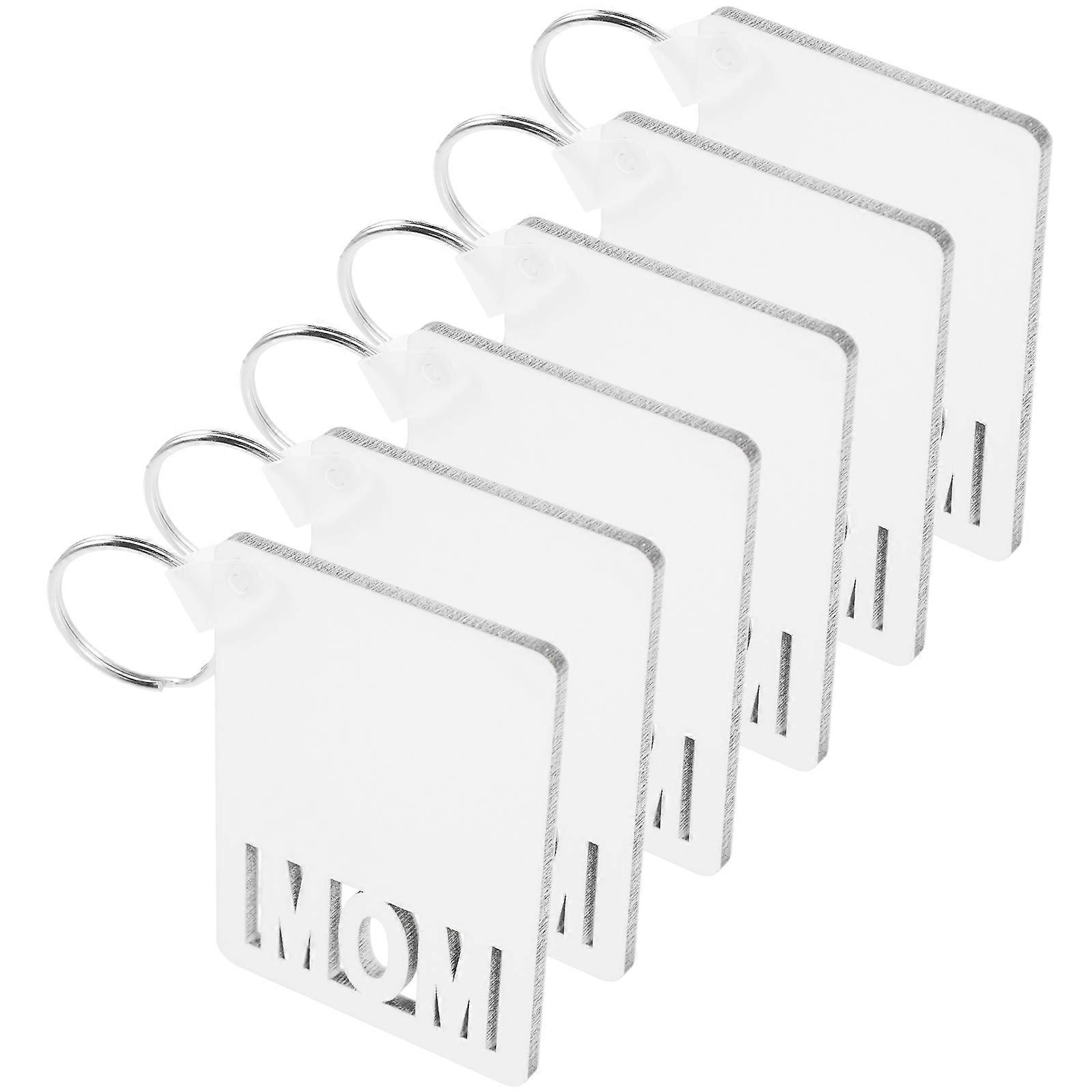 DIY Sublimation Keychain with Sturdy Wood Material for Decoration White Color 6 pcs