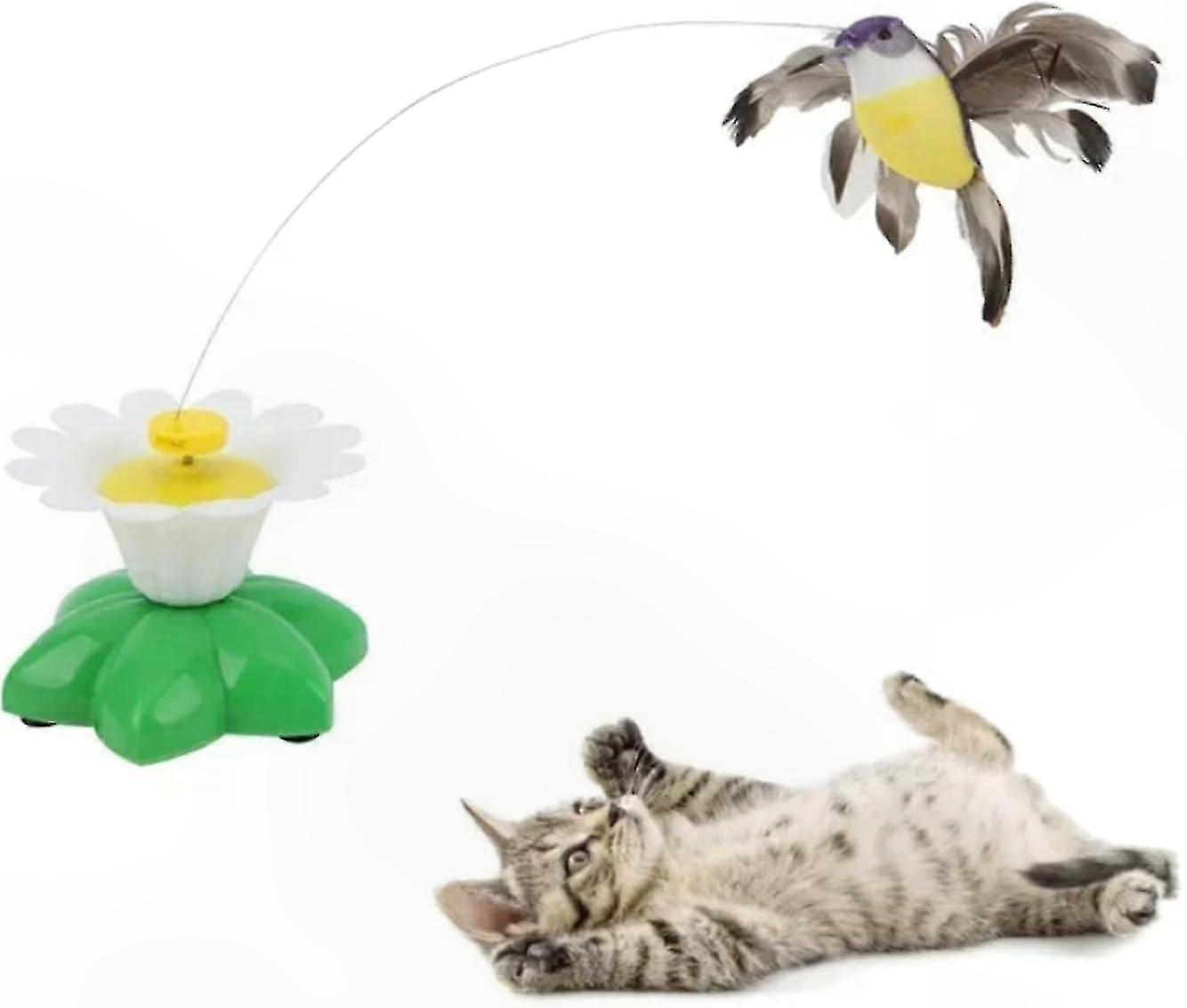 Interactive Electric Cat Toy, Rotating Flying Bird Simulator with Butterfly Feature for Feline Play