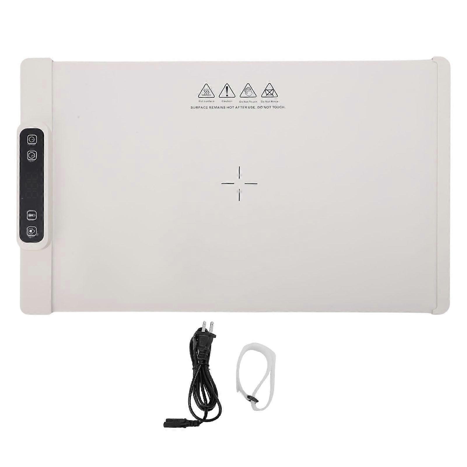 Electric Warming Tray Full Surface Heating Portable Silicone 3 Temperature Settings, Rollable Food Warmer 60°C to 100°C for Parties Gatherings Beige