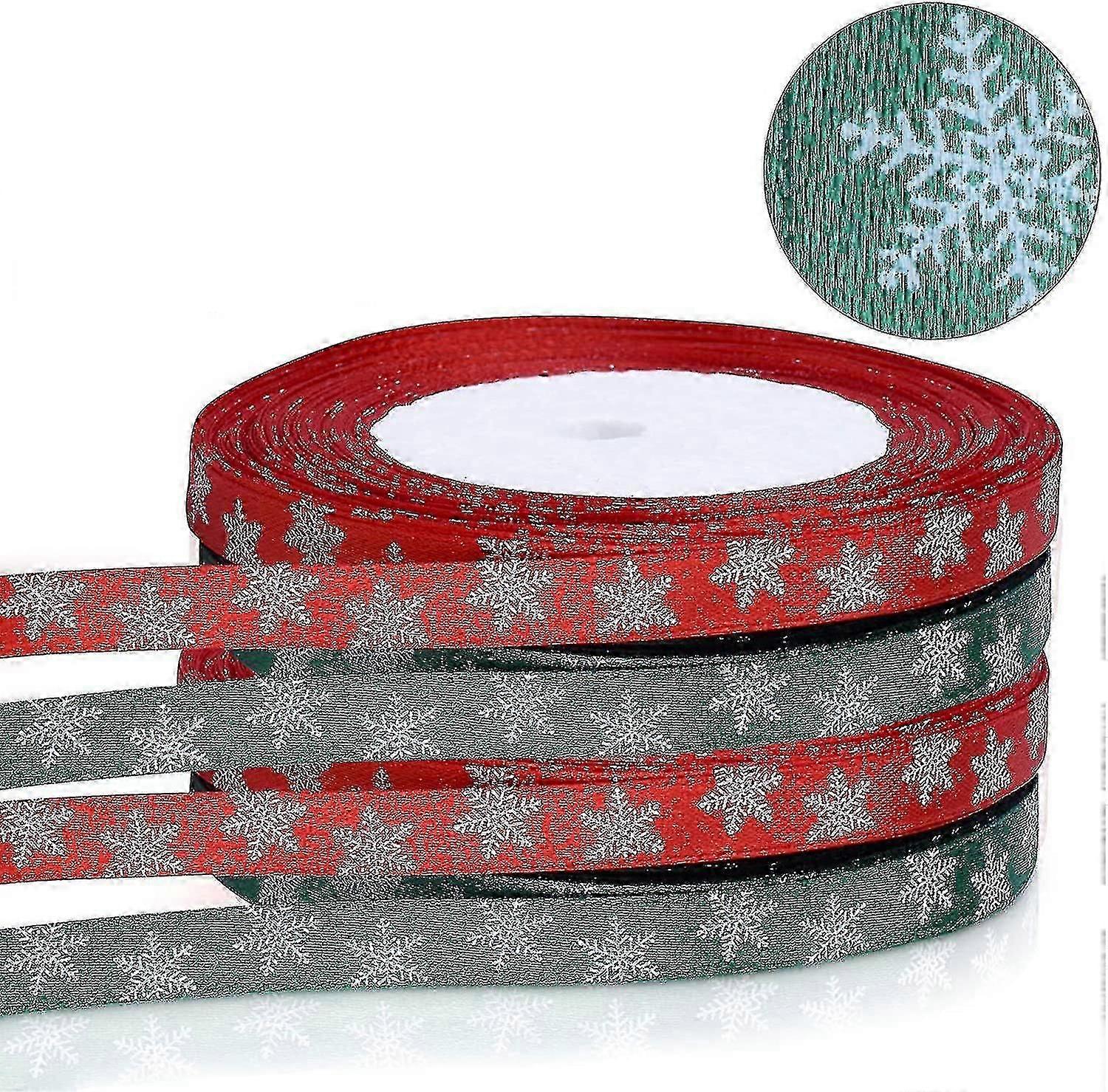 8pcs Snowflake Satin Ribbon for Gift Wrapping Decoration