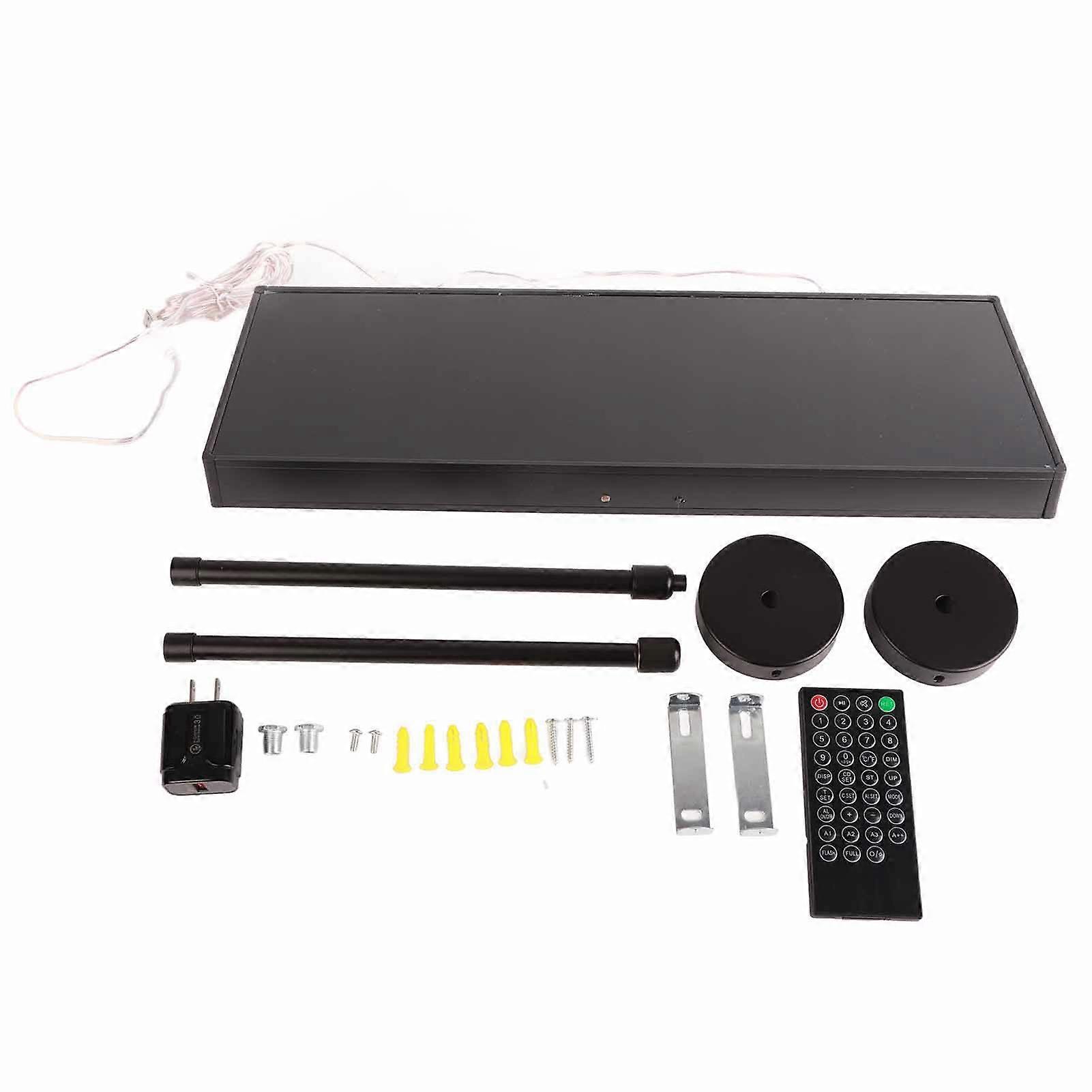 White LED Wall Clock with Dual-Sided Display and Temperature for Subways, US Plug 100-240V