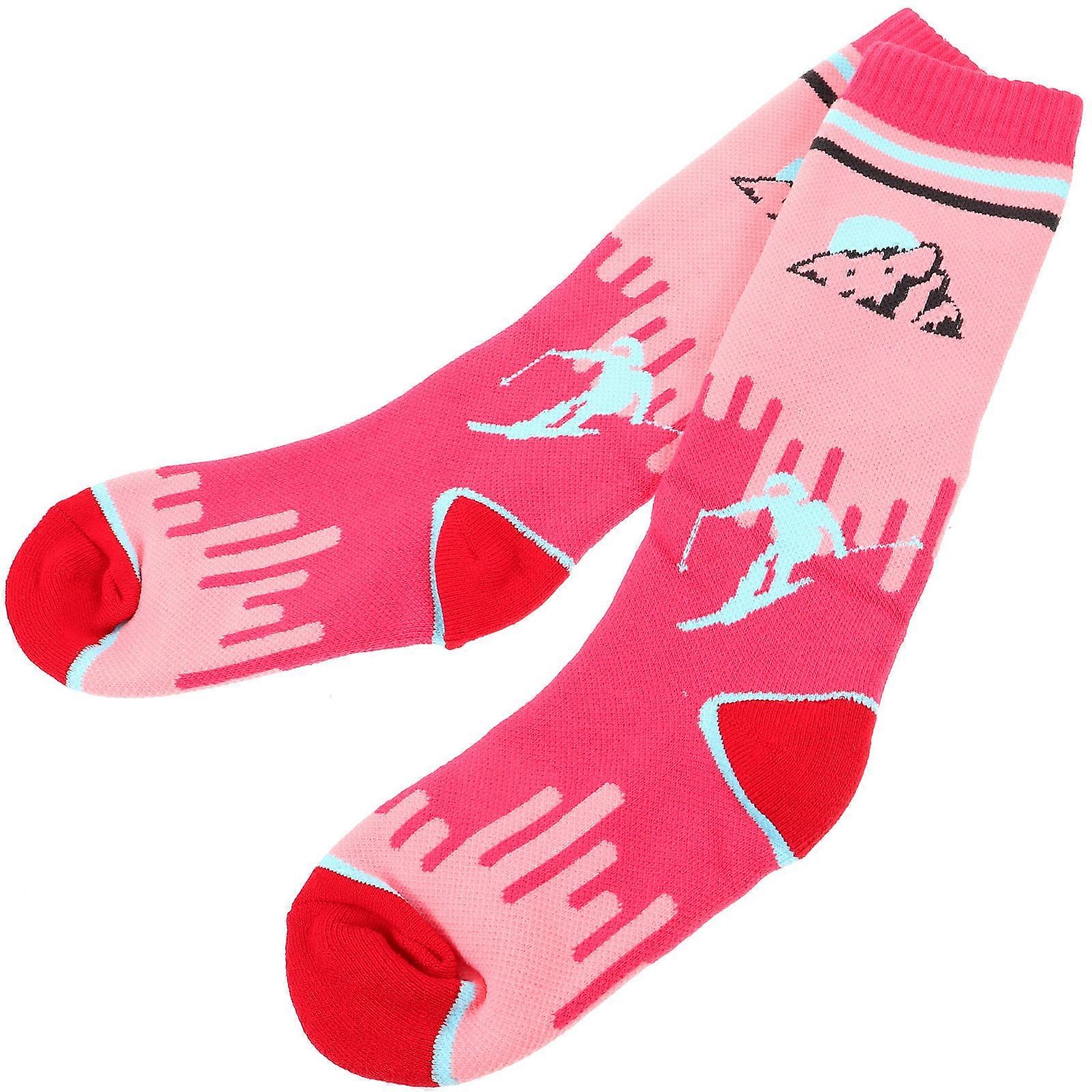 Protective Skiing Stockings for Winter Sports in Pink Designed for Children and Athletes with Anti-Friction Features 1 Pair