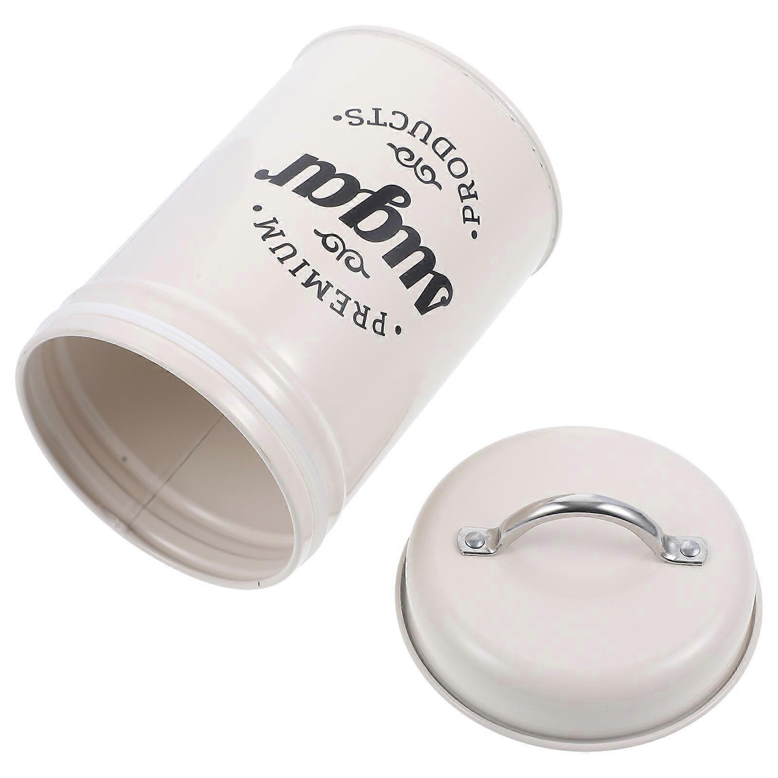 Sealed Round Kitchen Container For Coffee Tea And Sugar Storage With Lid In White 1Pack