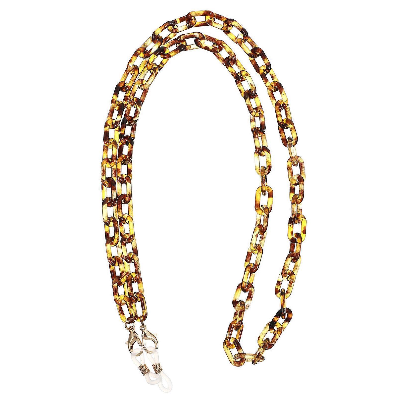 Trendy Glasses Chain Acrylic Material Eyeglass Leash For Daily Use Brown Comfortable 1Pack