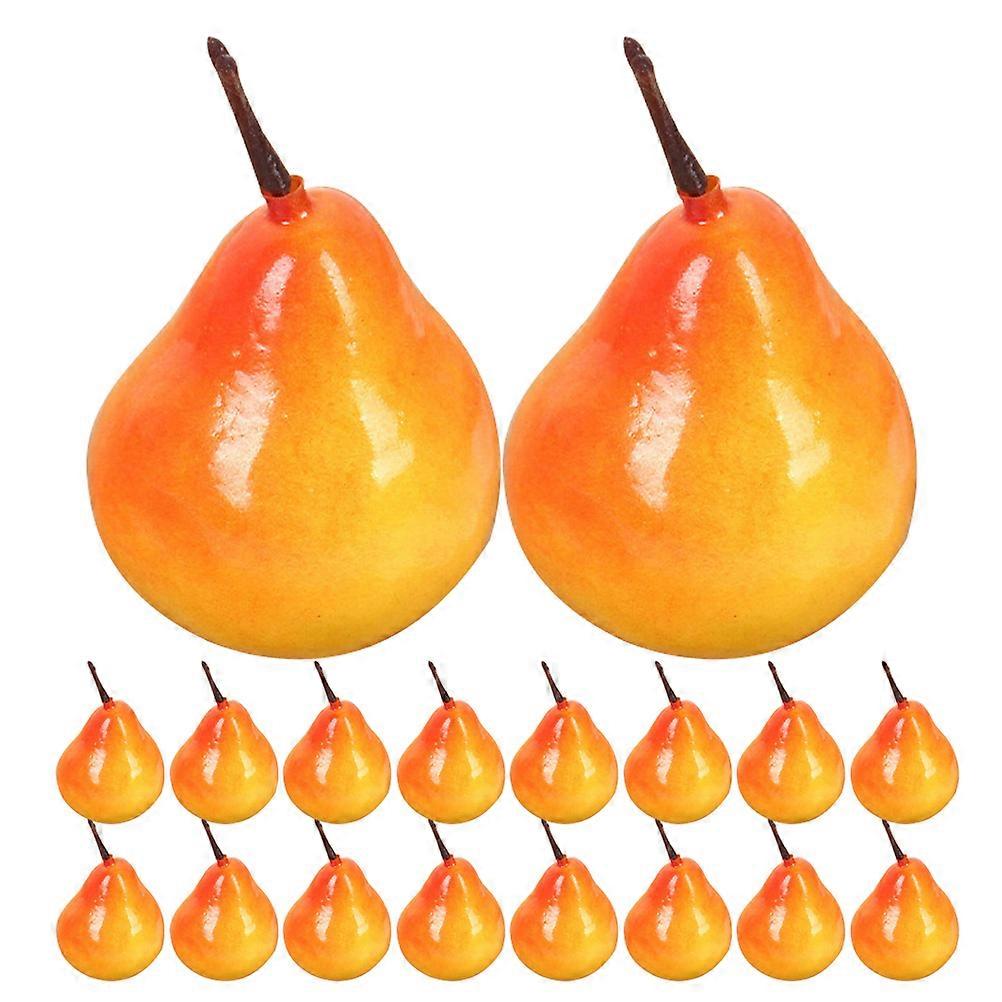 Artificial Fruit Model Fake Pear for Decor 32Pcs Orange Foam Pear Models