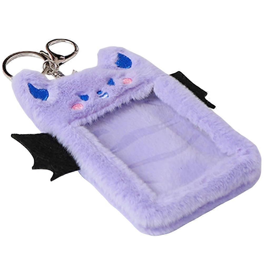Black Plush Card Holder for Storage Use Wing Id Card Holder Clip