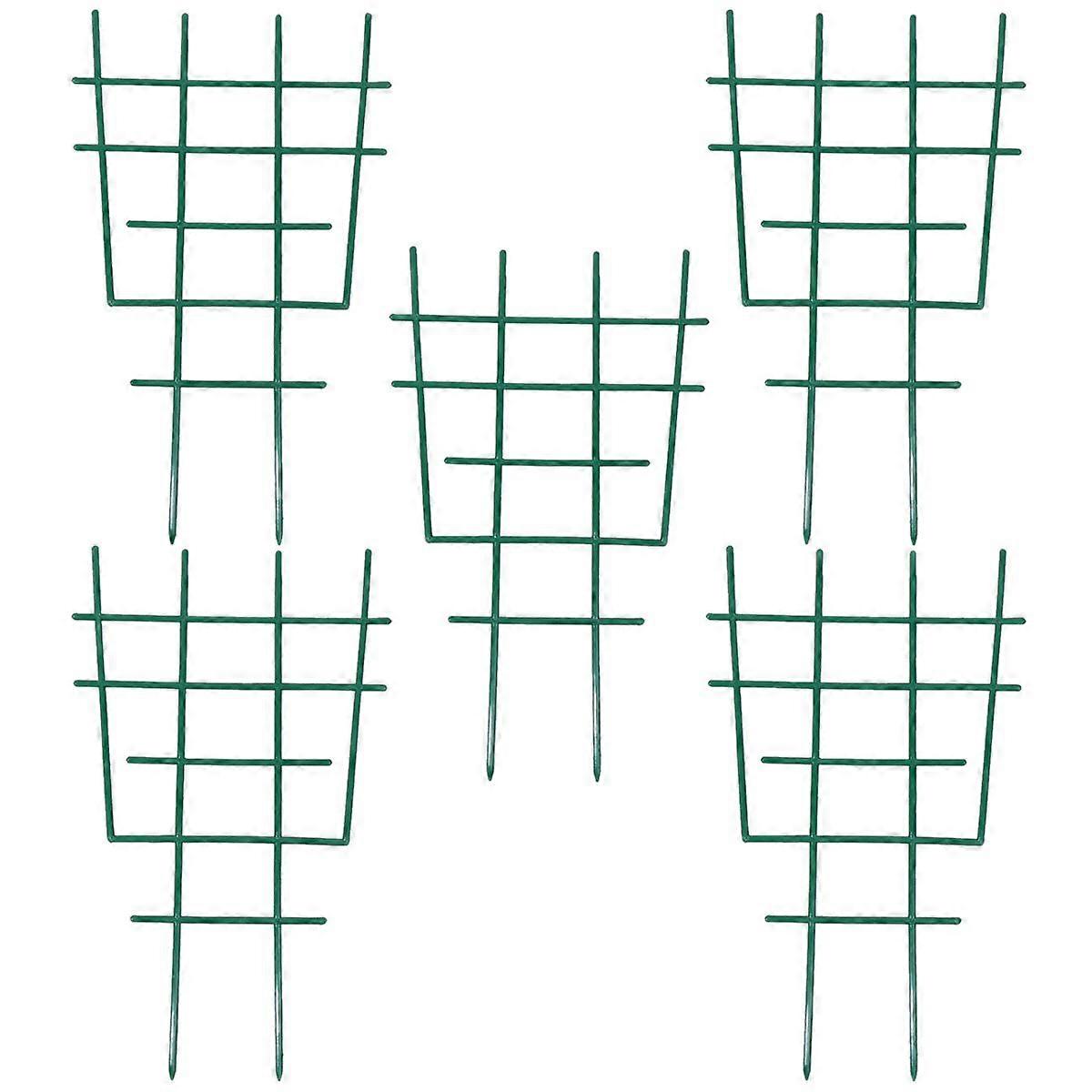 5 Pcs Plastic Garden Trellis Climbing Plants Support Cage Stand Extension Mesh for Flowers Gardening (Green)