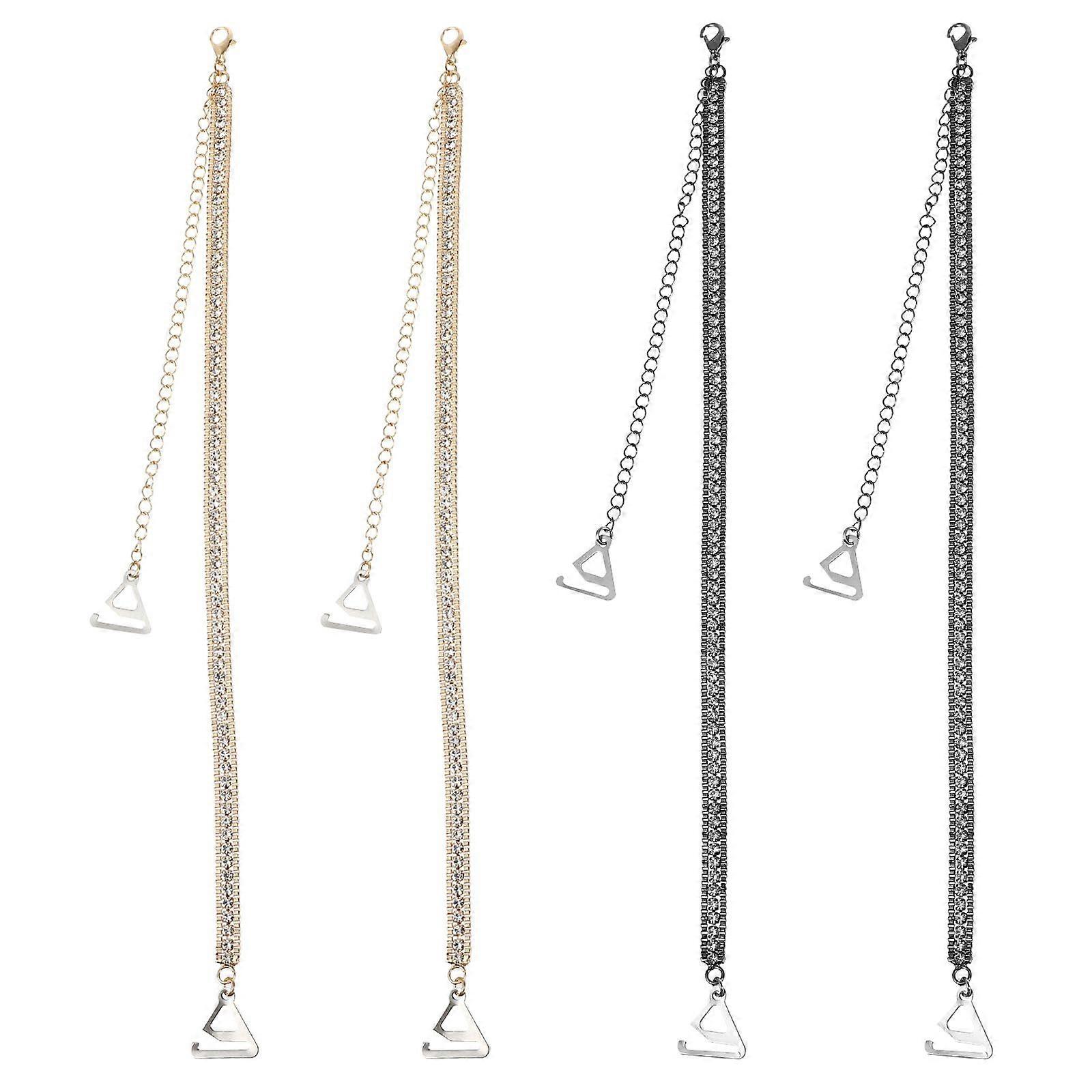Straps metal tassel/ rhinestones/ Pearl Adjustable Strap Replacement Shoulder Strap- 2 Pairs Straps for Tops Dress