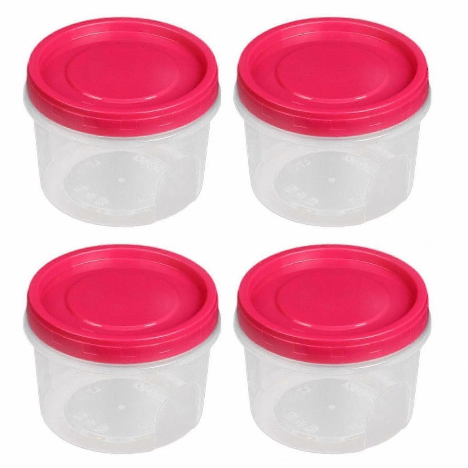 4-Pack 500ml BPA-Free Microwave Safe Food Storage Containers Transparent Stackable Design for Refrigerator Organization