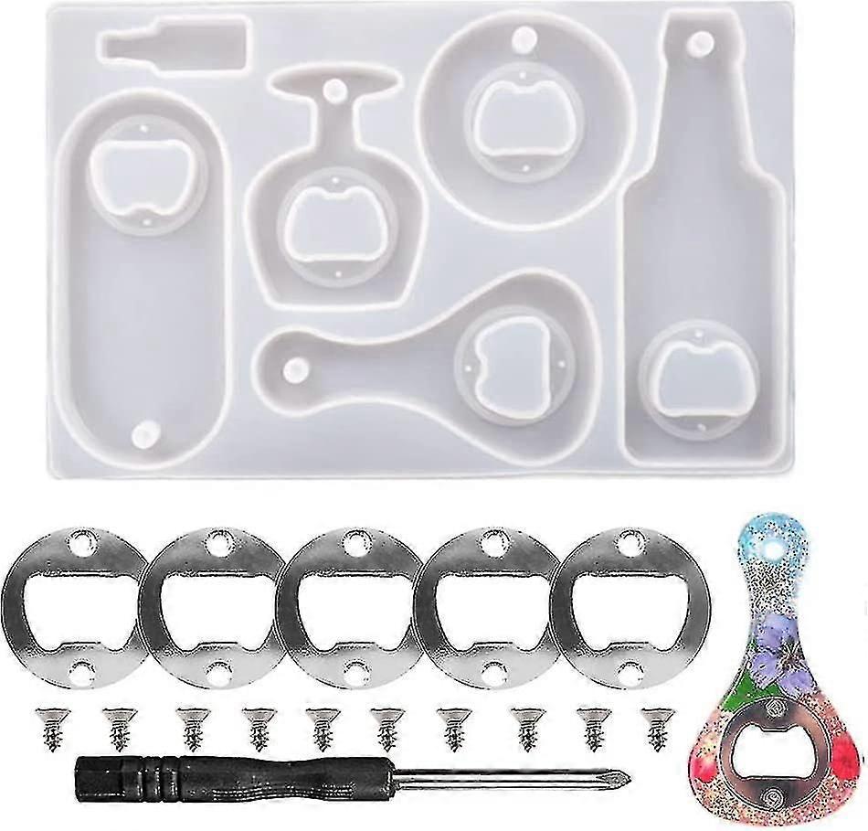 Bottle Opener Silicone Molds Kit, Beer Opener Mold Diy Kits For Adults Home Decoration Diy Crafts Making