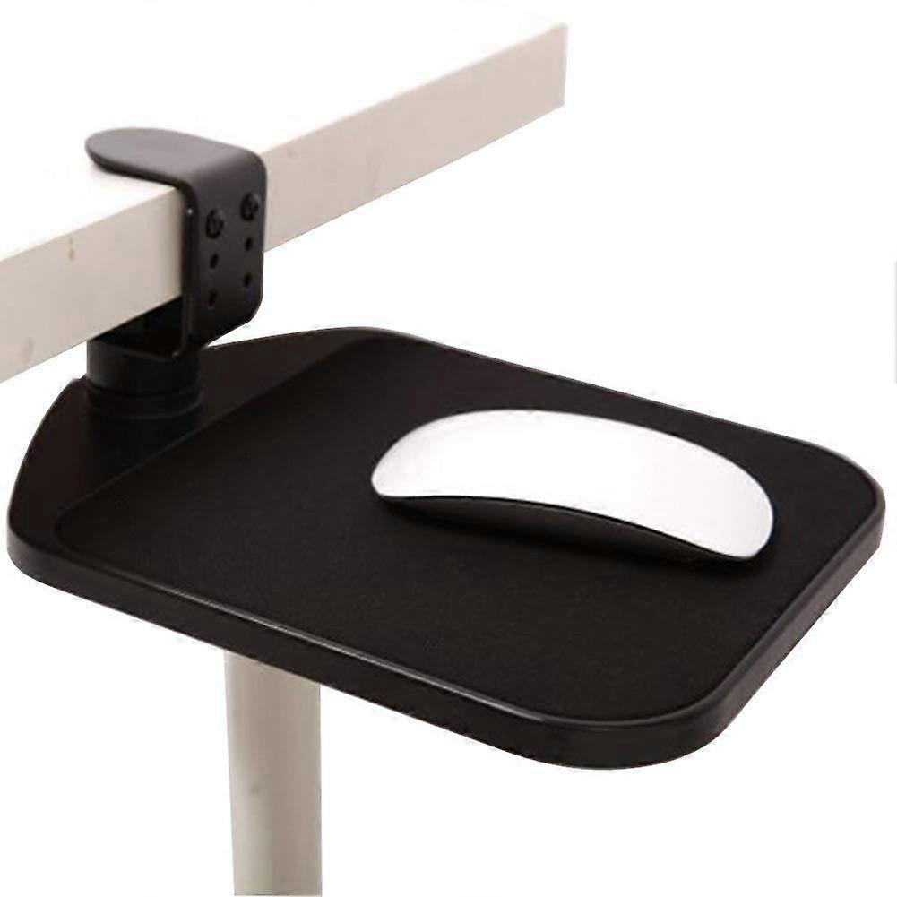 Ergonomic Computer Wrist Rest Clip-On Desk Extension Mouse Pad For Working And Gaming 360 Rotation Black