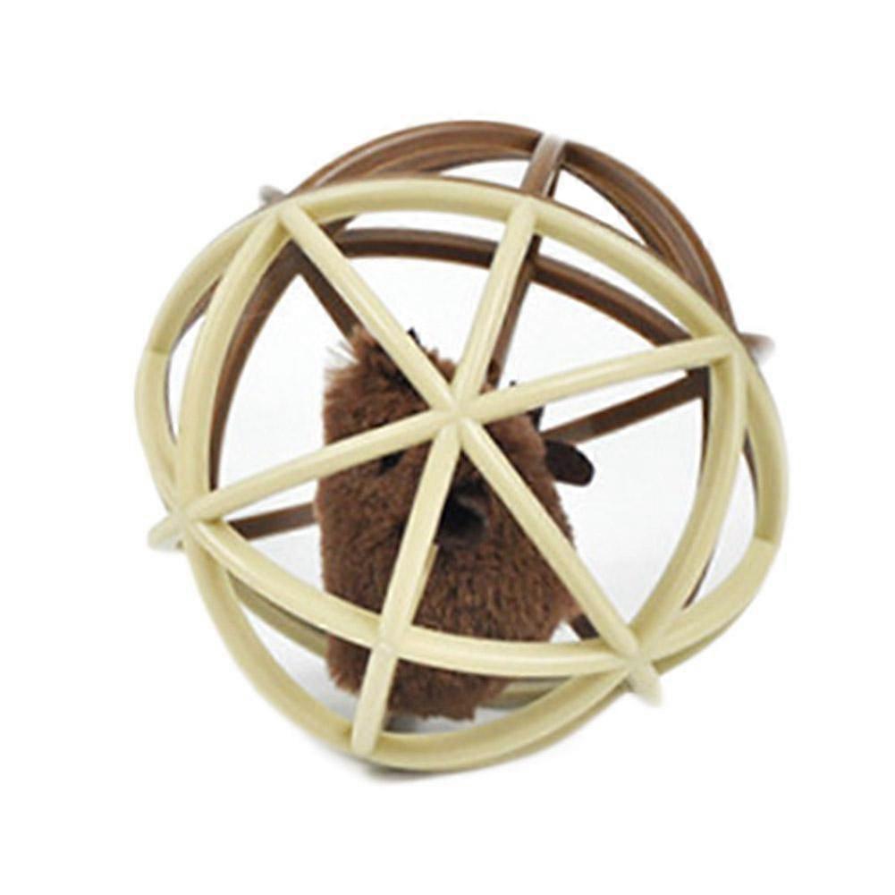 Interactive Cat Toy Squeaky Mouse Rolling Ball Plush Soft Bite Resistant for Indoor Play