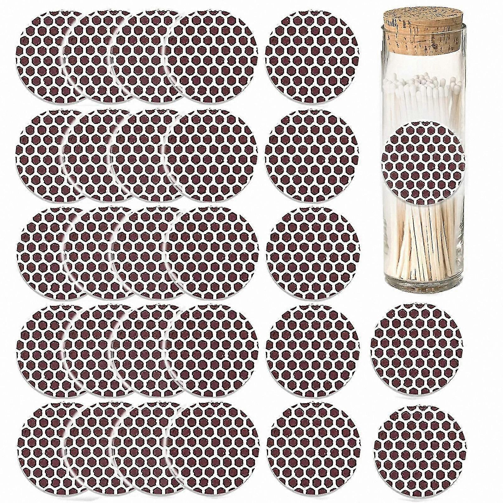 Self-Adhesive Phosphor Match Paper, 28 Sheets Round Fire Striker, 2.7cm Diameter Sticker for Ignition Use
