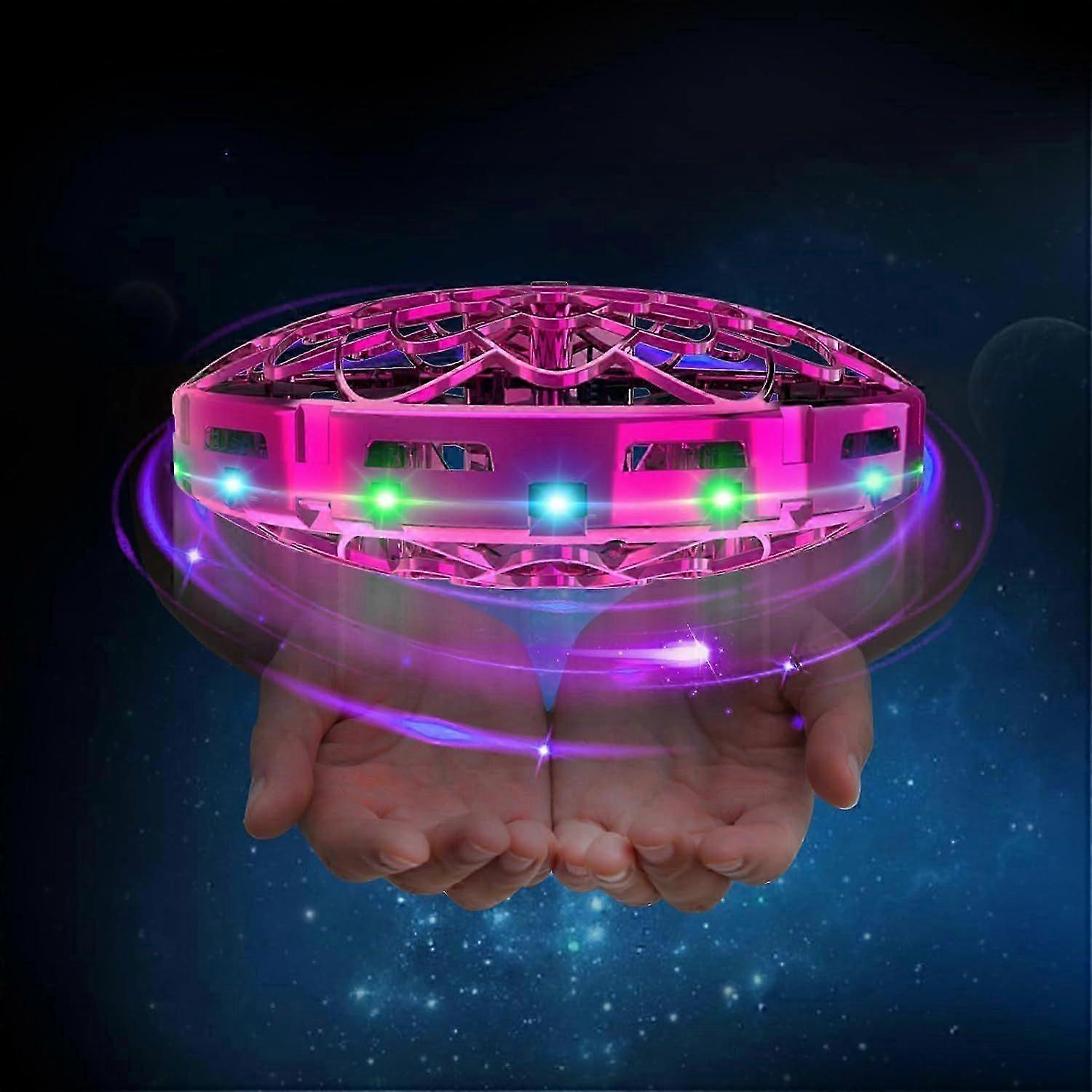 Drone voador para crianças, mini helicóptero UFO com sensores de movimento 360 mãos-livres e luz LED. Um ótimo presente para meninos e meninas a partir de 6 anos. Disco rígido