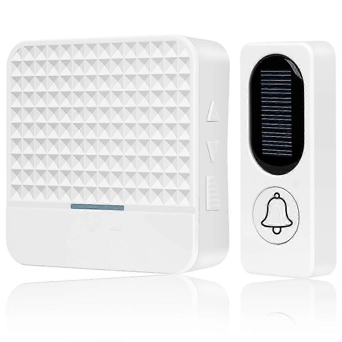 Solar Recharged Wireless Doorbell with LED Nightlight Indicator