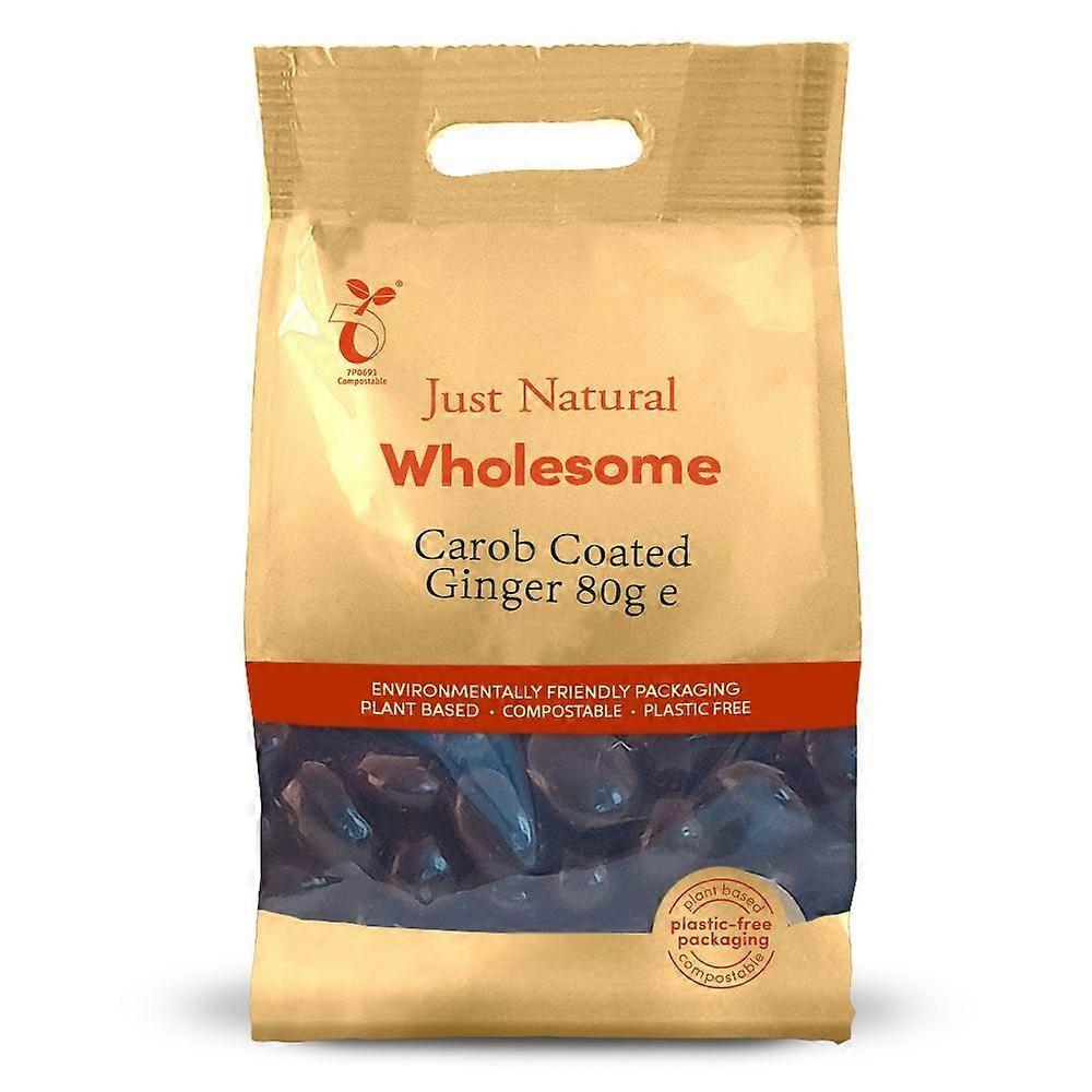 Just Natural Wholesome Carob Coated Ginger 80g - 3 Pack