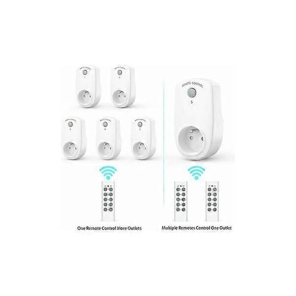 Remote control power socket, 5-piece set, on/off dual control, safe and reliable