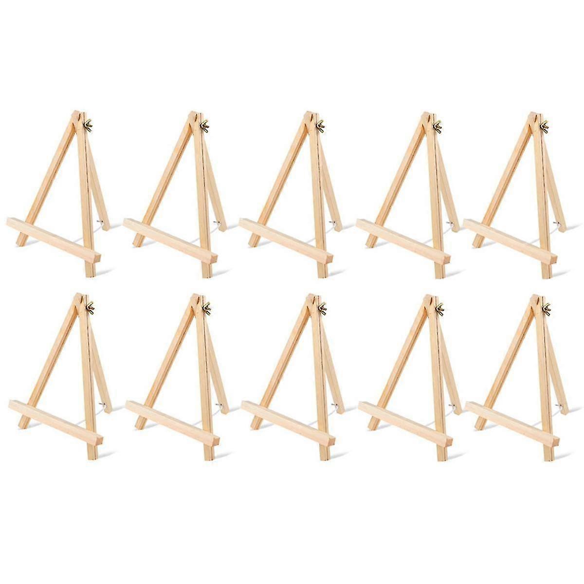 10PCS Wood Easels, 9 Inches Tabletop Easels, Tripod, Painting Party Easel, Kids Student Tabletop Easels for Painting