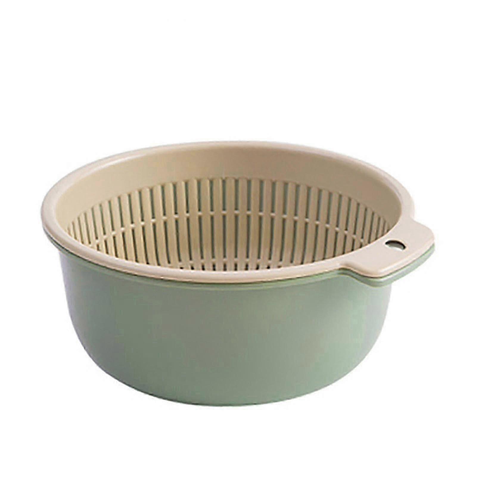Double Layers Drain Basket Plastic Kitchen Strainer Colander Bowl F...