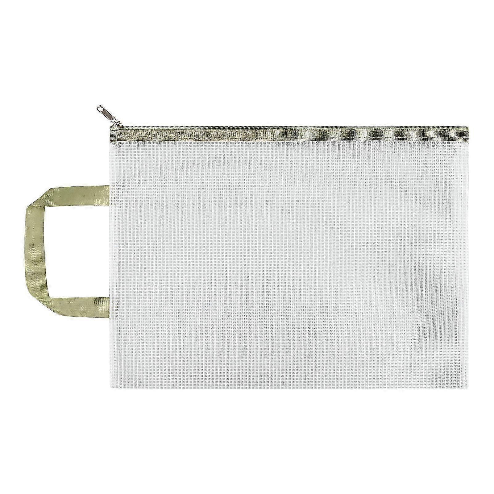 Waterproof PVC Zipper File Holder with Handle, Transparent Large Capacity Document Storage Bag for Office Supplies